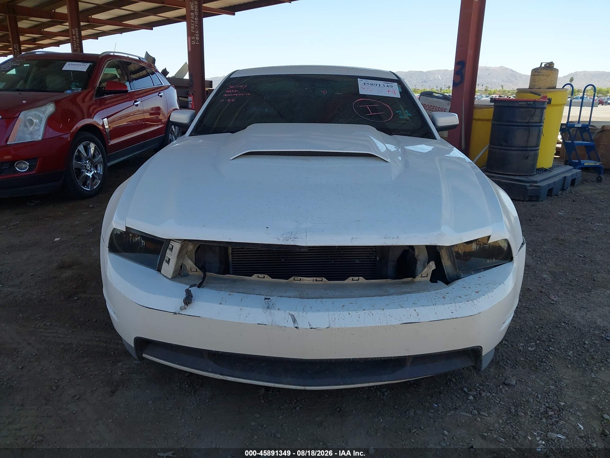 2012 Ford Mustang Gt White vin: 1ZVBP8CF5C5266279
