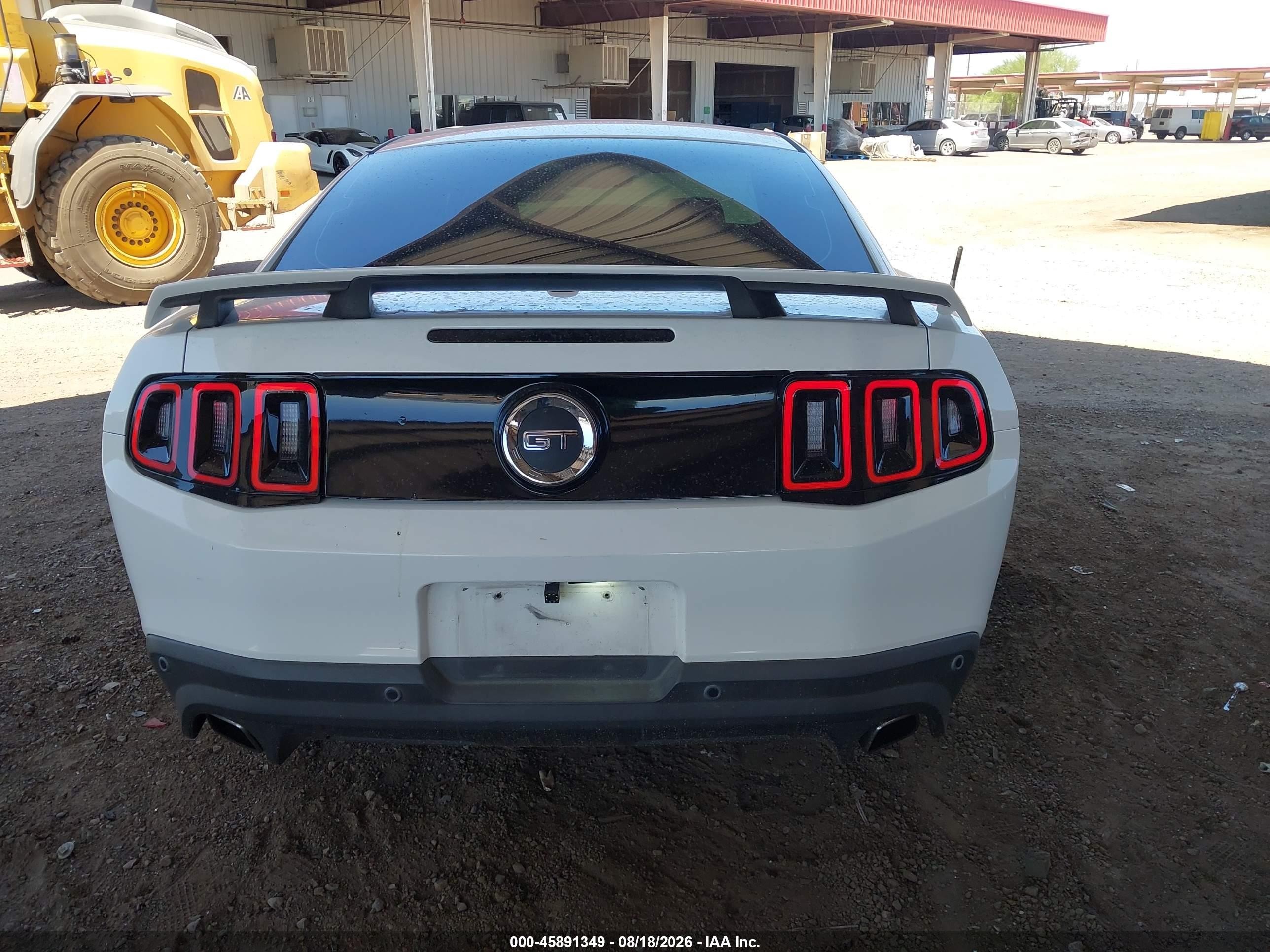 2012 Ford Mustang Gt White vin: 1ZVBP8CF5C5266279