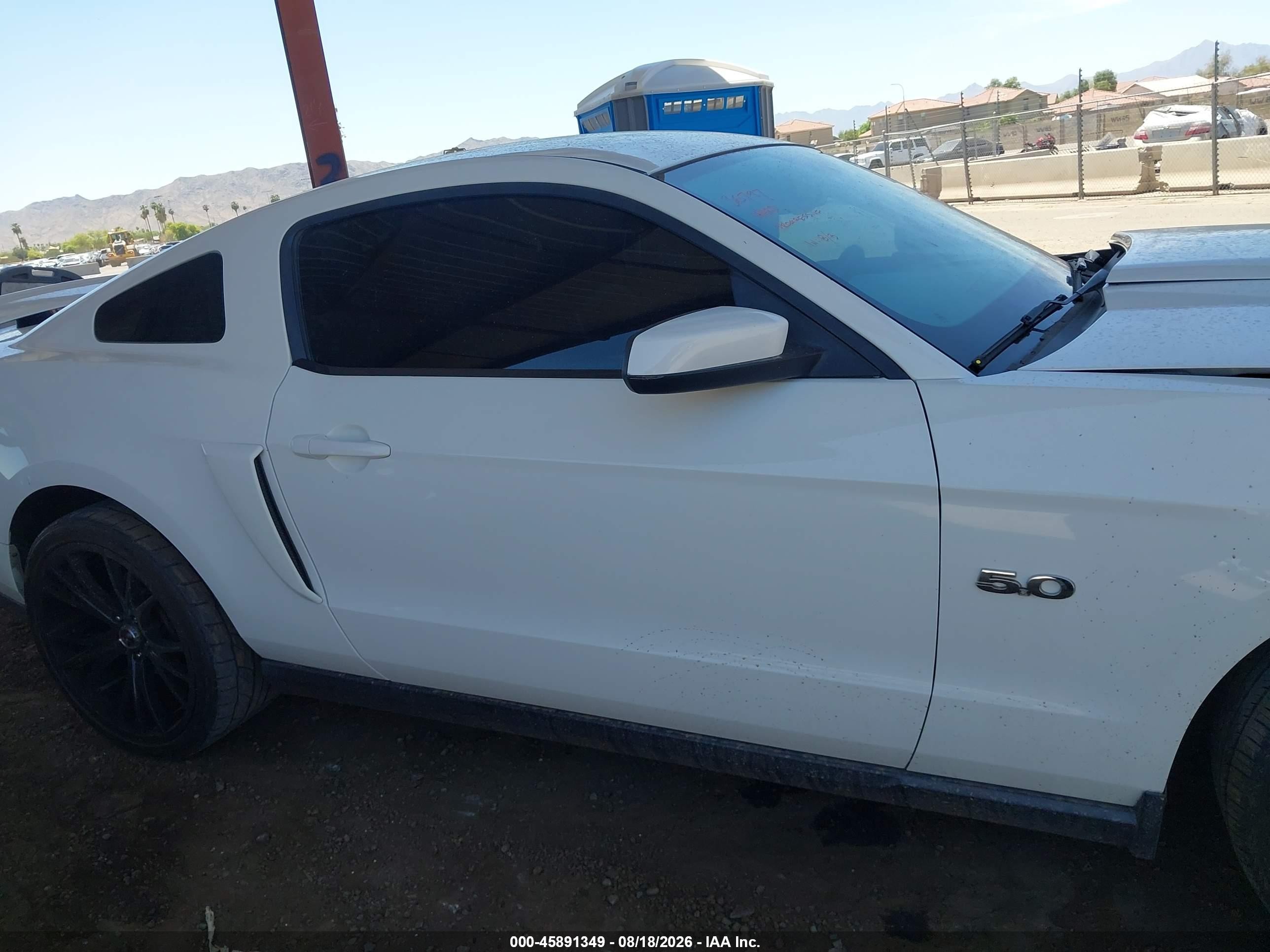 2012 Ford Mustang Gt White vin: 1ZVBP8CF5C5266279