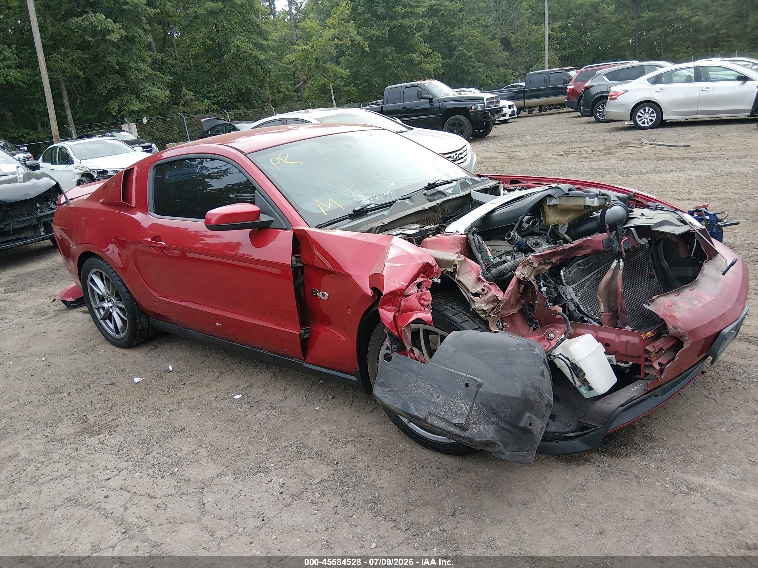 2012 Ford Mustang Gt Premium Красный vin: 1ZVBP8CF6C5247630