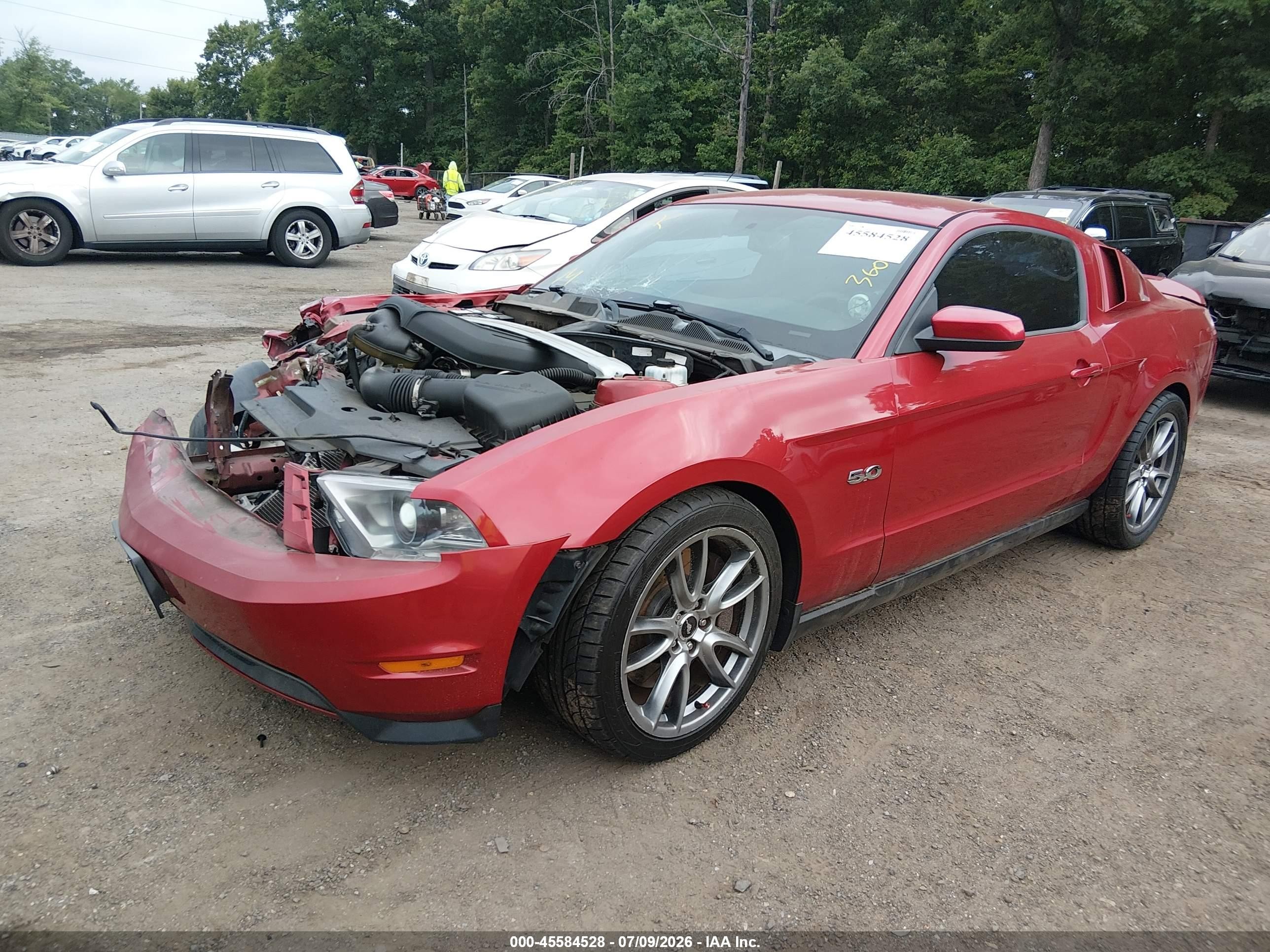 2012 Ford Mustang Gt Premium Красный vin: 1ZVBP8CF6C5247630