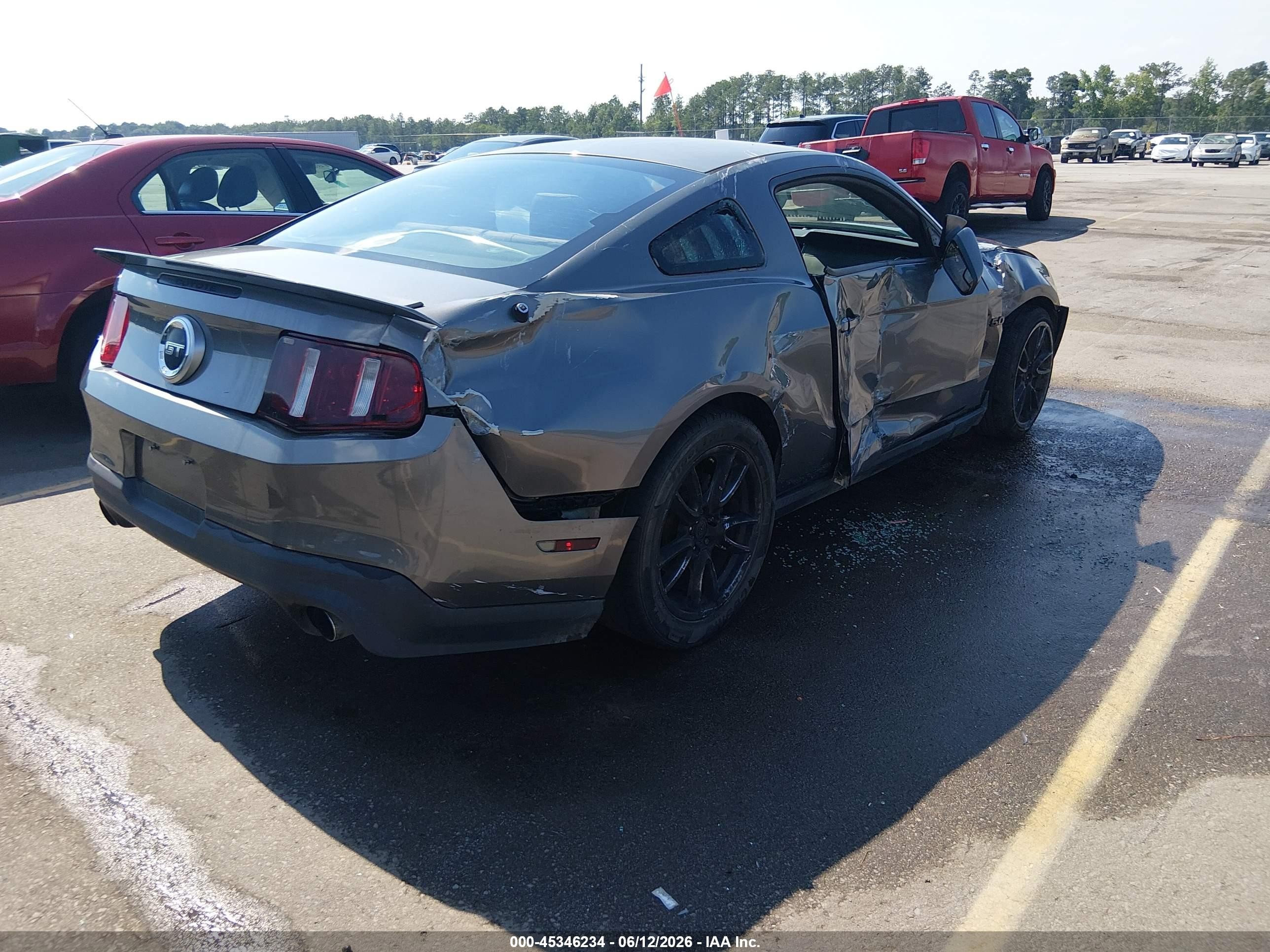 2012 Ford Mustang Gt Gray vin: 1ZVBP8CF6C5265707