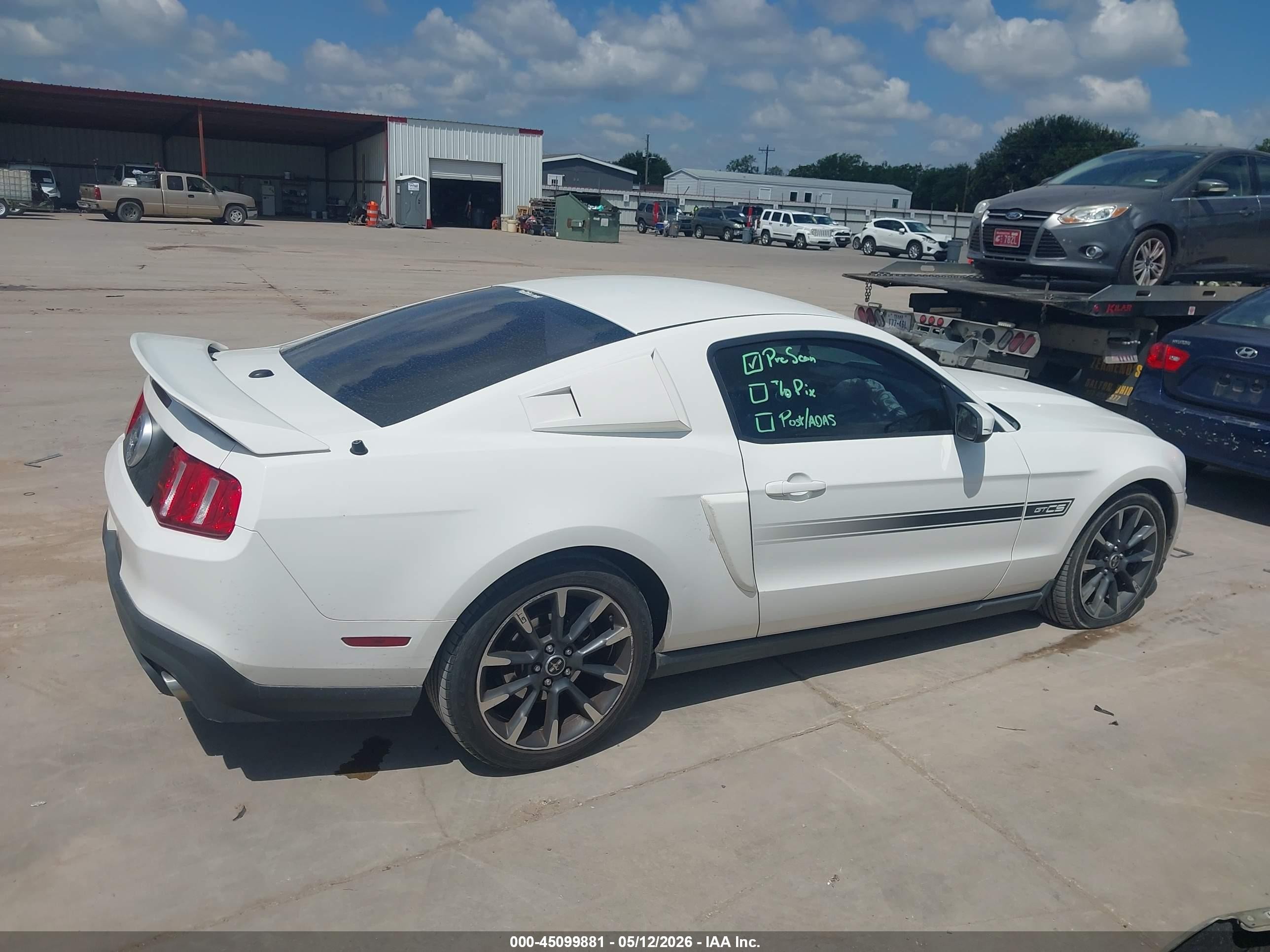 2012 Ford Mustang Gt Premium White vin: 1ZVBP8CF6C5268896