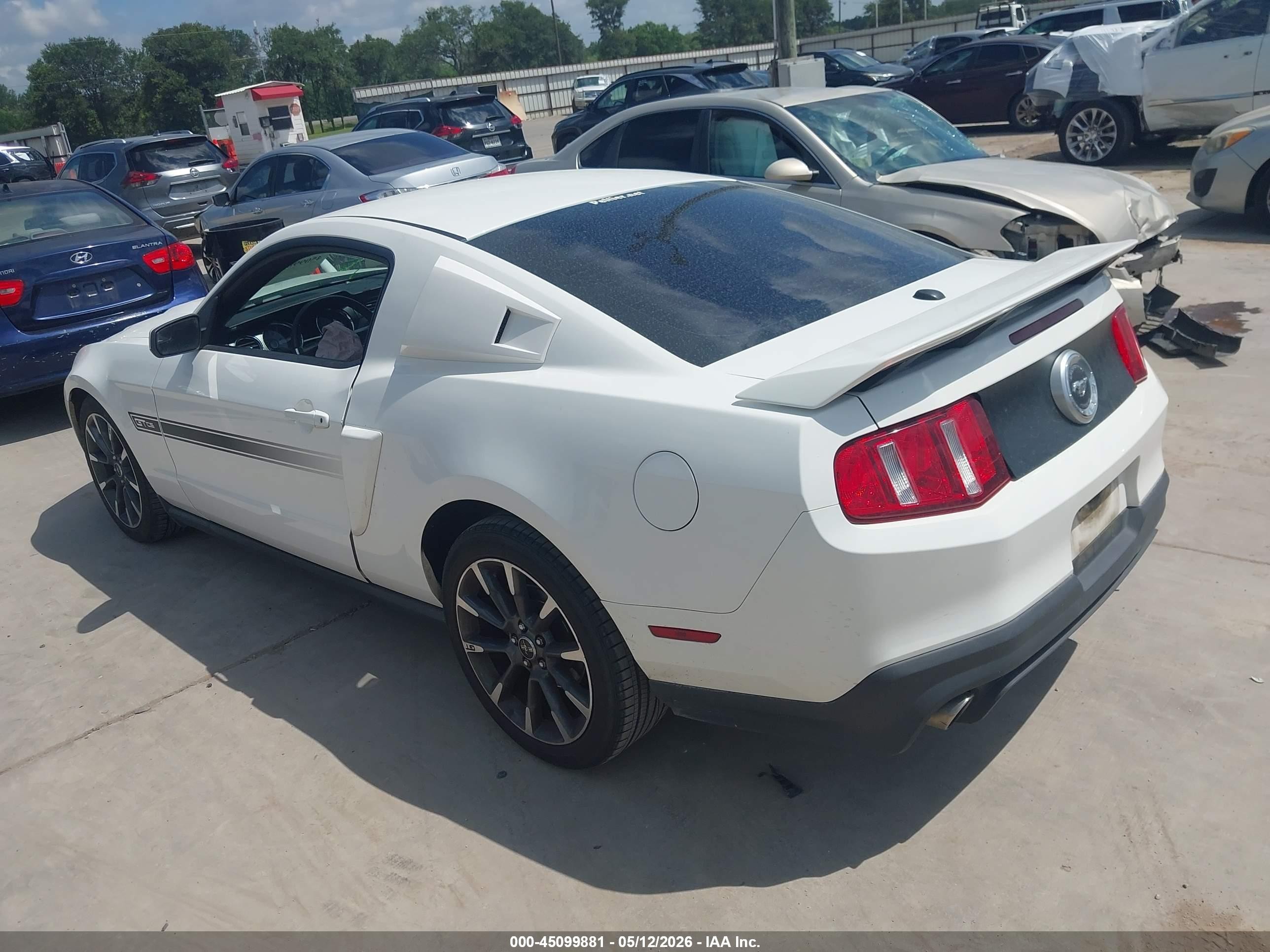 2012 Ford Mustang Gt Premium White vin: 1ZVBP8CF6C5268896
