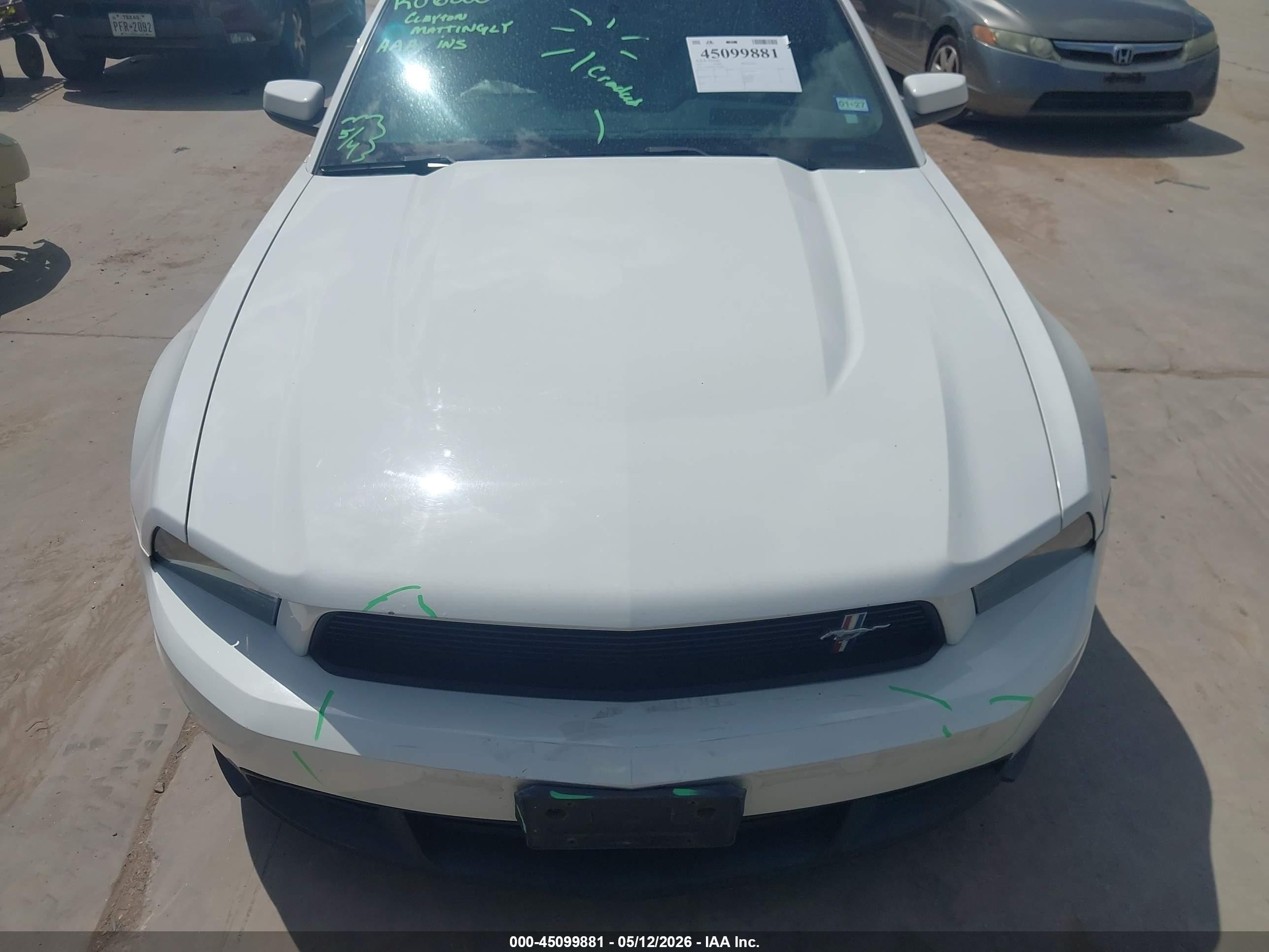 2012 Ford Mustang Gt Premium White vin: 1ZVBP8CF6C5268896