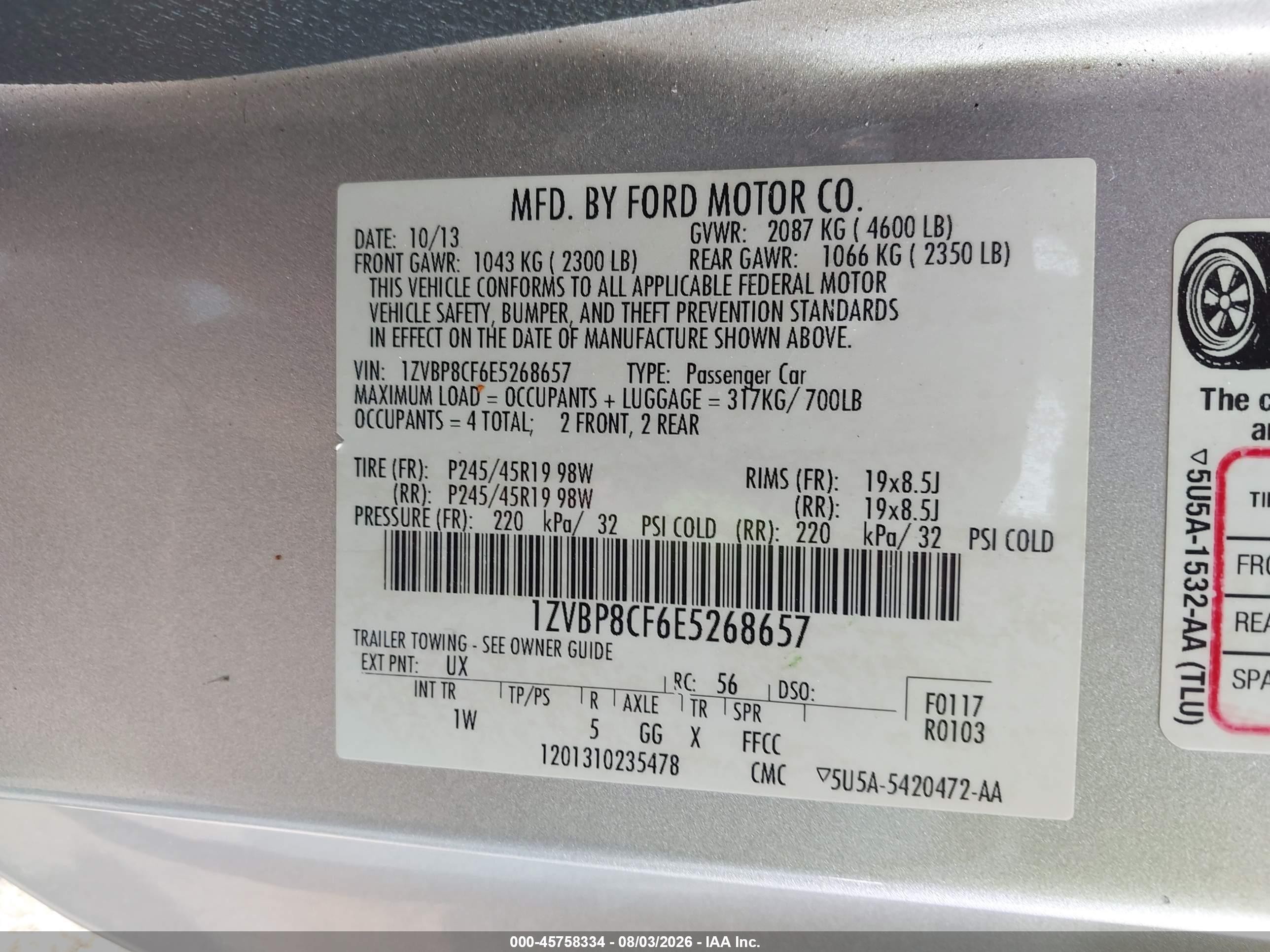 2014 Ford Mustang Gt Серебряный vin: 1ZVBP8CF6E5268657
