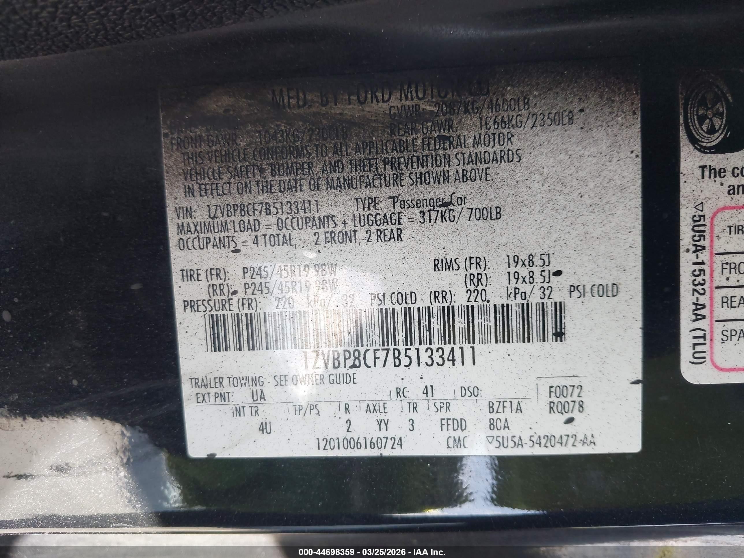 2011 Ford Mustang Gt Premium Black vin: 1ZVBP8CF7B5133411