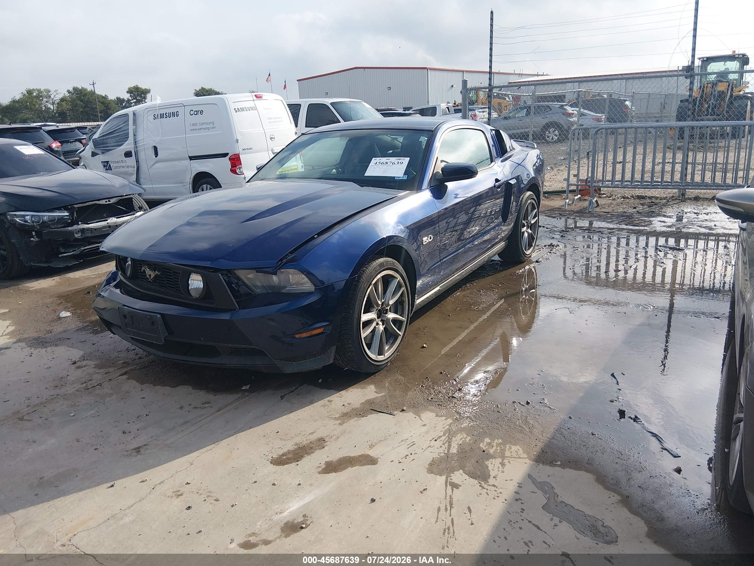 2012 Ford Mustang Gt Premium Blue vin: 1ZVBP8CF7C5272410