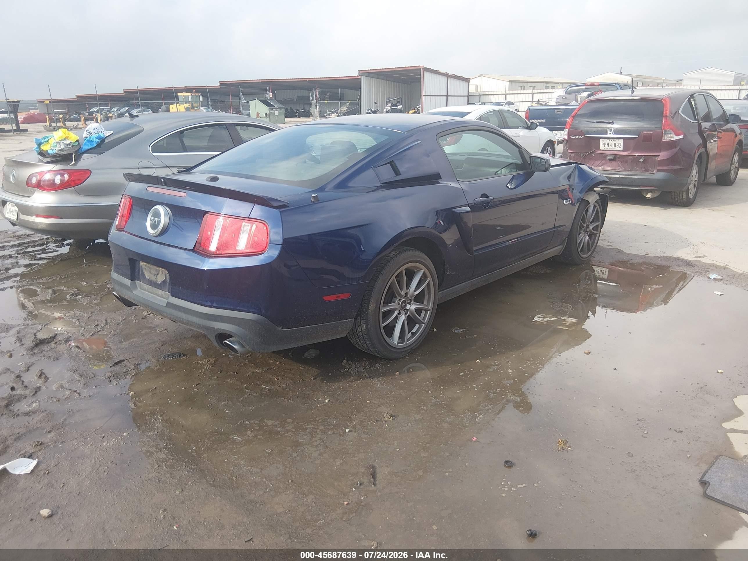 2012 Ford Mustang Gt Premium Blue vin: 1ZVBP8CF7C5272410