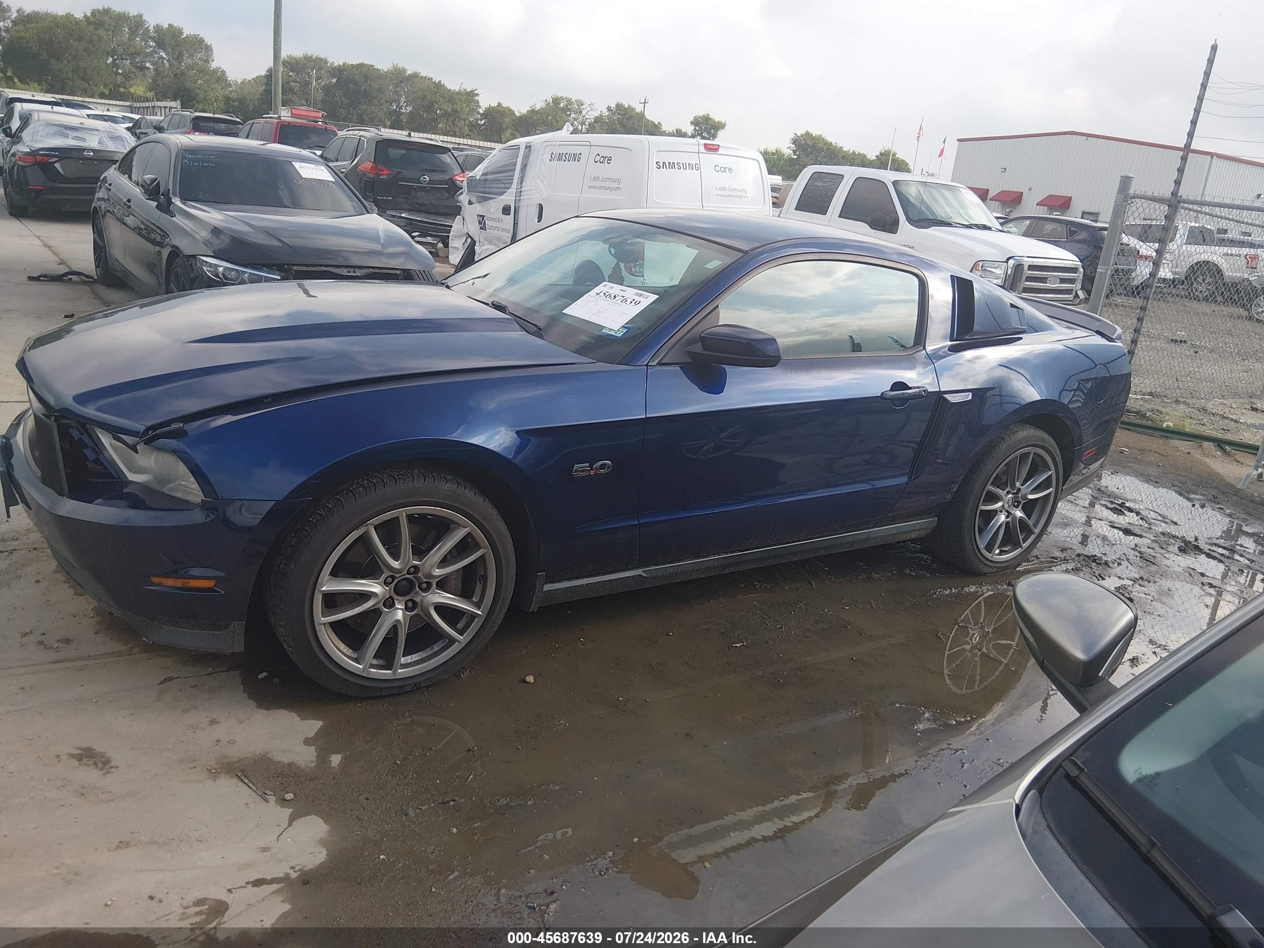 2012 Ford Mustang Gt Premium Blue vin: 1ZVBP8CF7C5272410