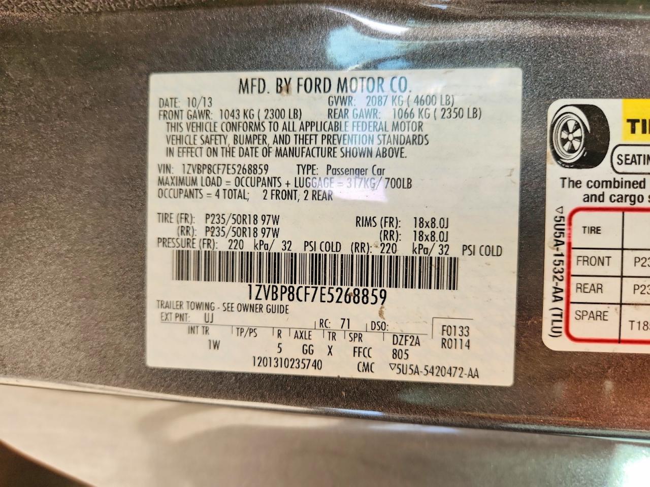 2014 Ford Mustang Gt Gray vin: 1ZVBP8CF7E5268859