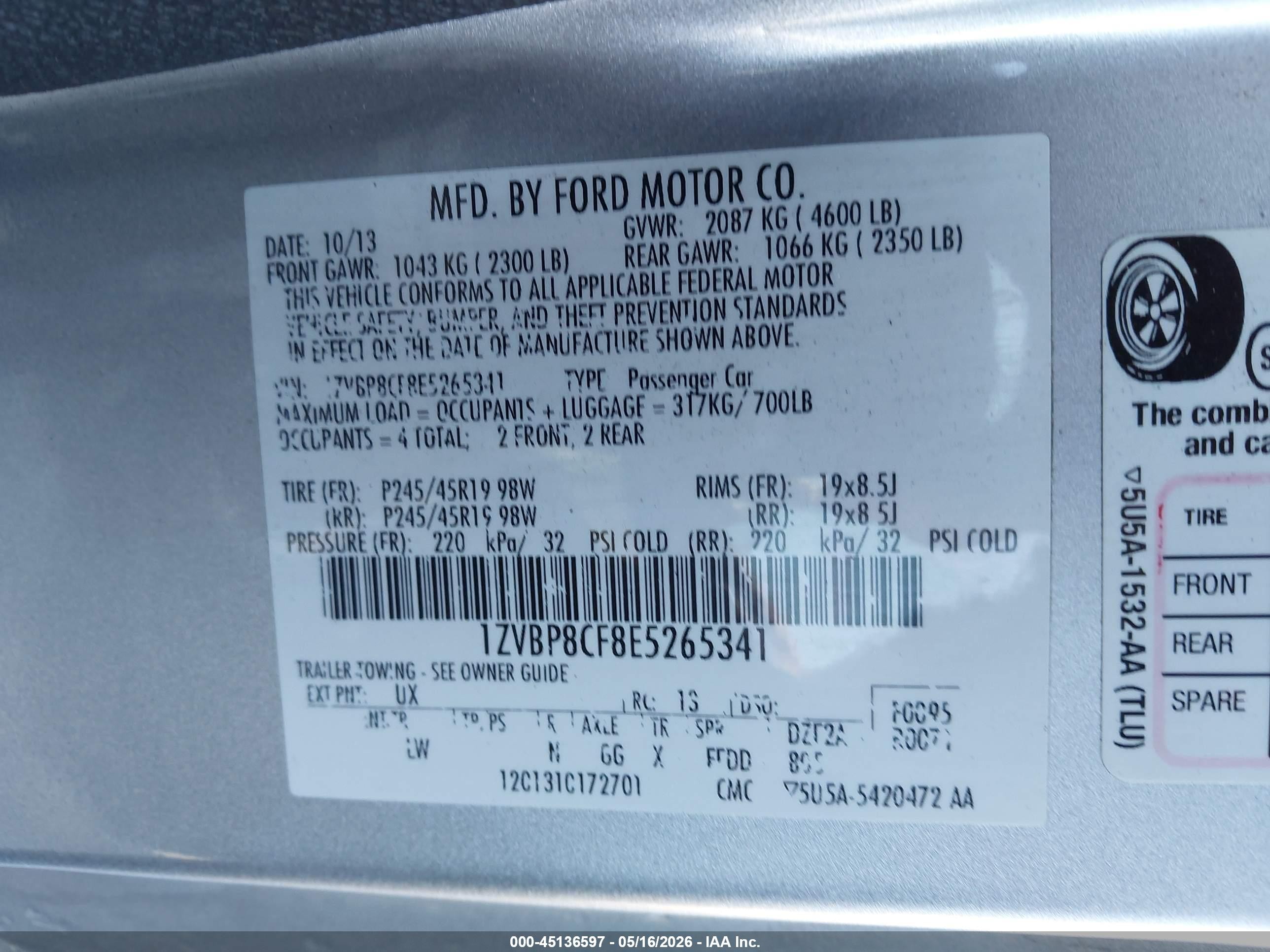 2014 Ford Mustang Gt Premium Silver vin: 1ZVBP8CF8E5265341