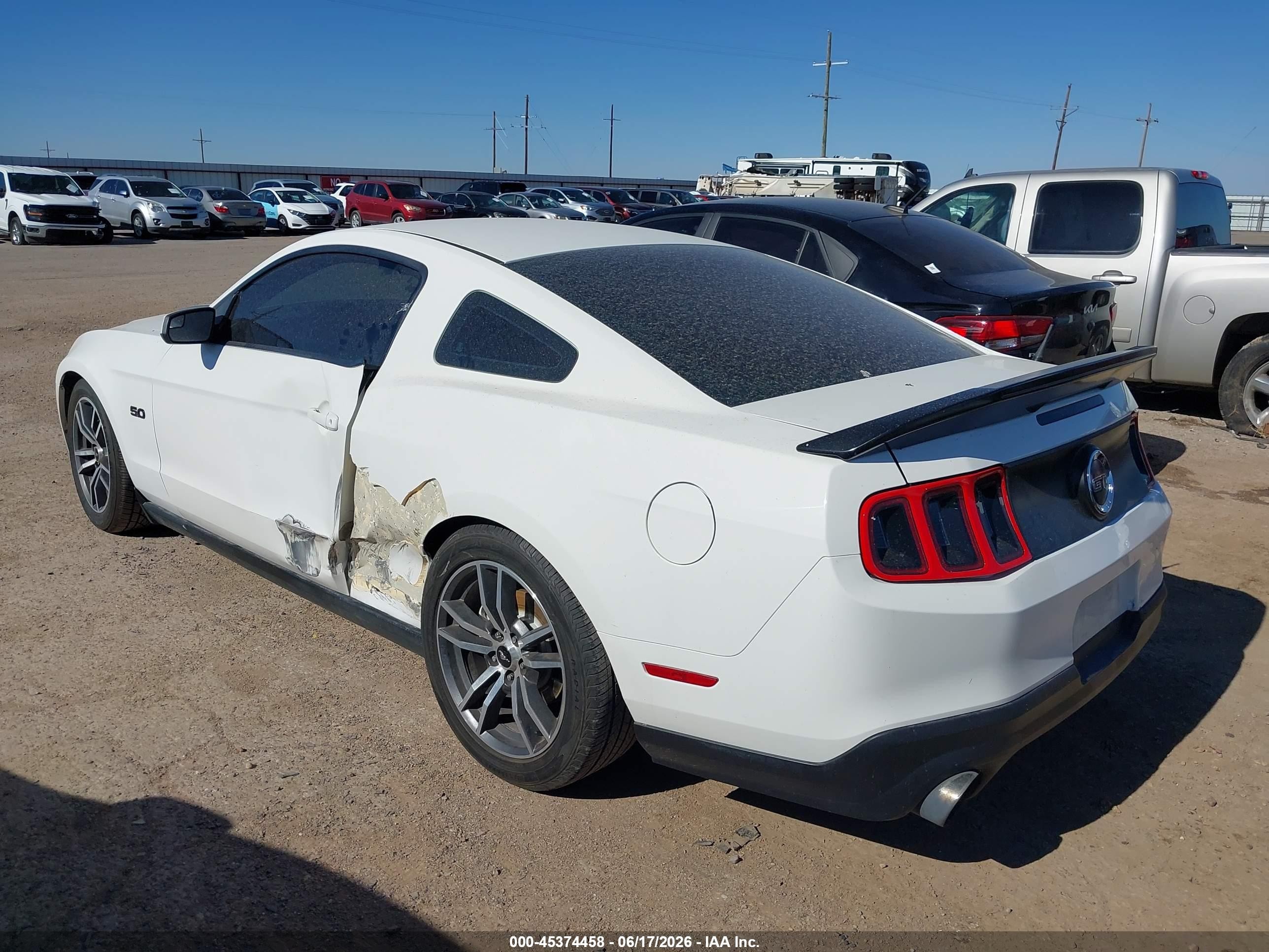 2011 Ford Mustang Gt White vin: 1ZVBP8CF9B5117663