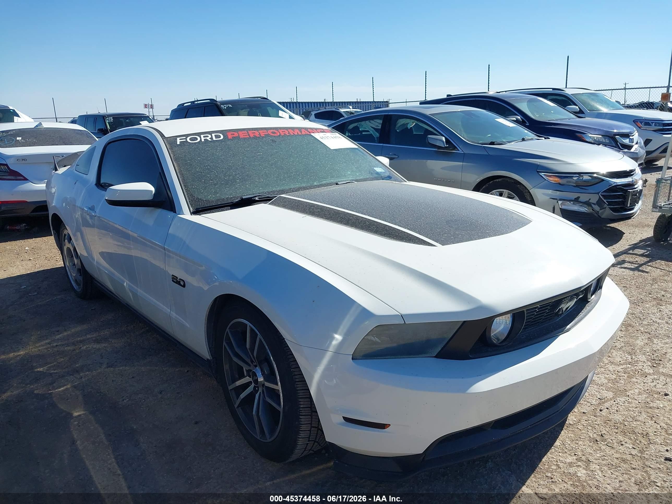 2011 Ford Mustang Gt White vin: 1ZVBP8CF9B5117663