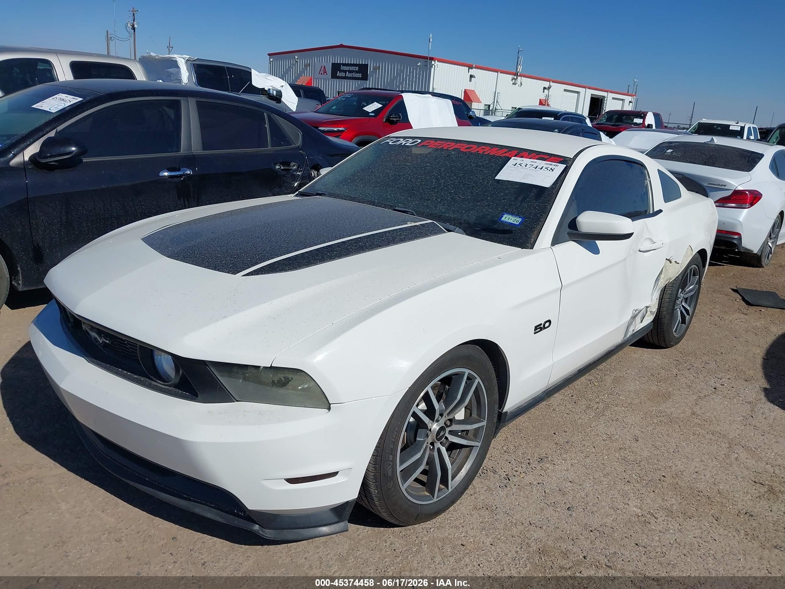 2011 Ford Mustang Gt White vin: 1ZVBP8CF9B5117663