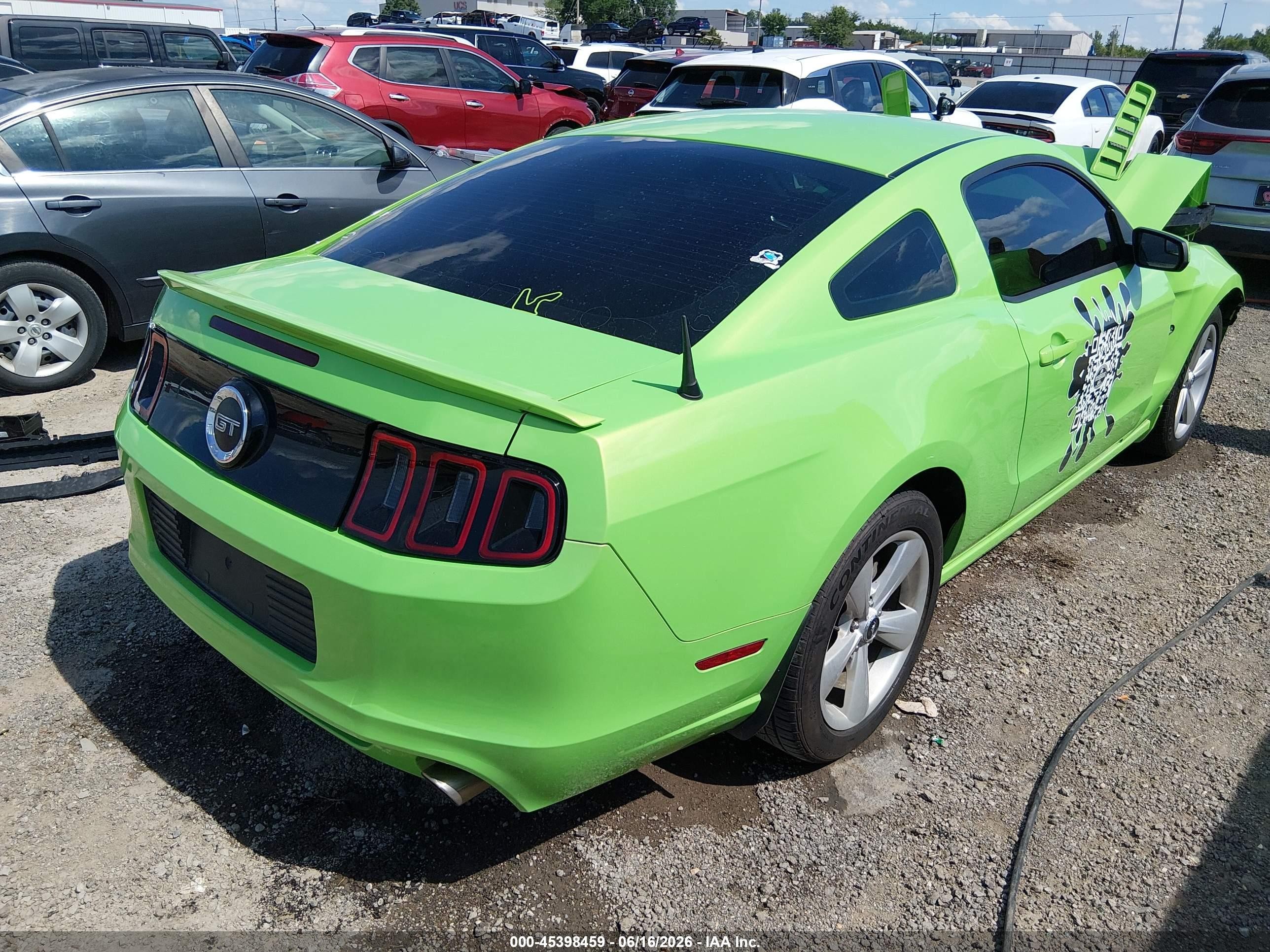 2013 Ford Mustang Gt Green vin: 1ZVBP8CF9D5211688
