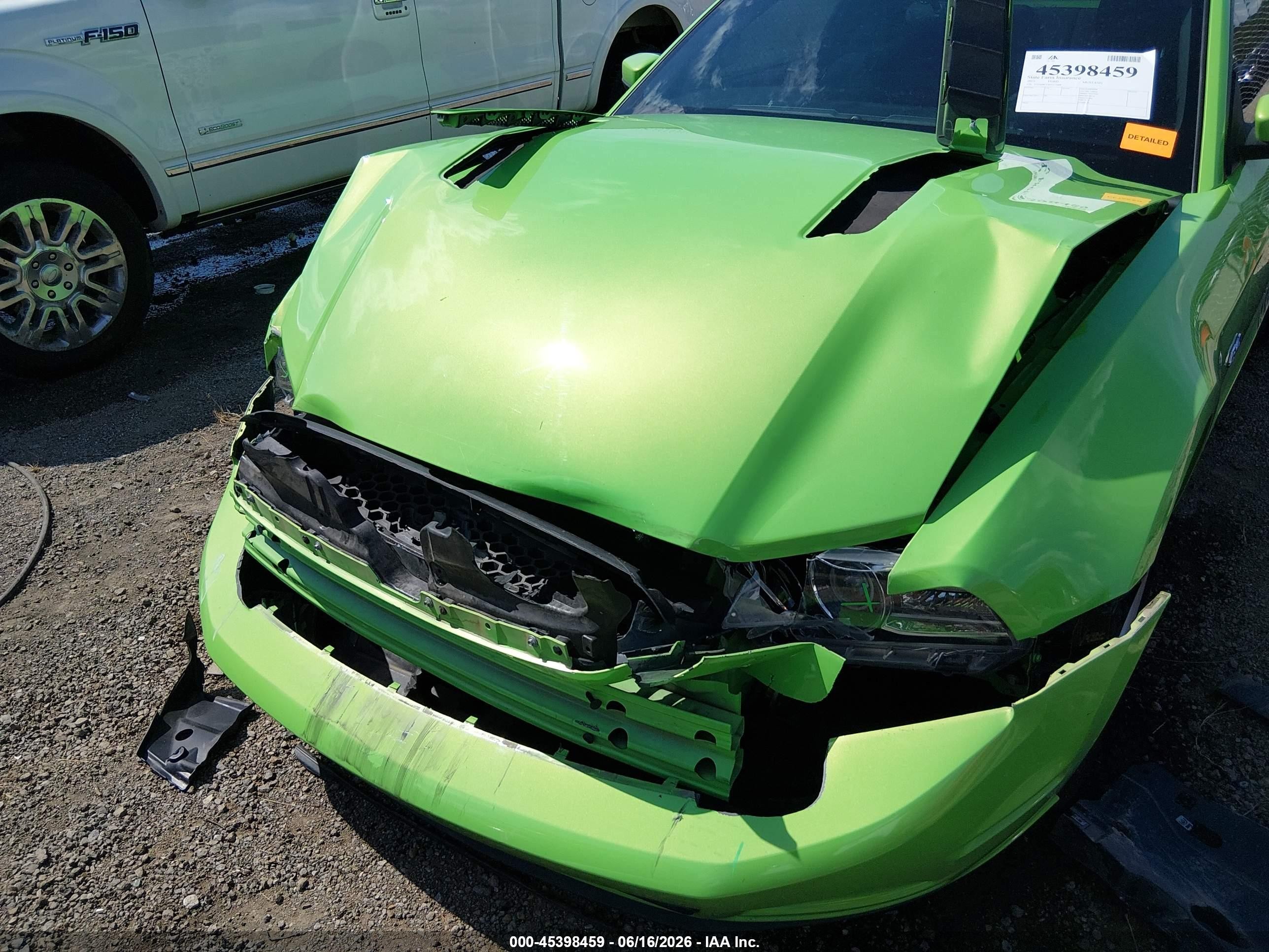 2013 Ford Mustang Gt Green vin: 1ZVBP8CF9D5211688