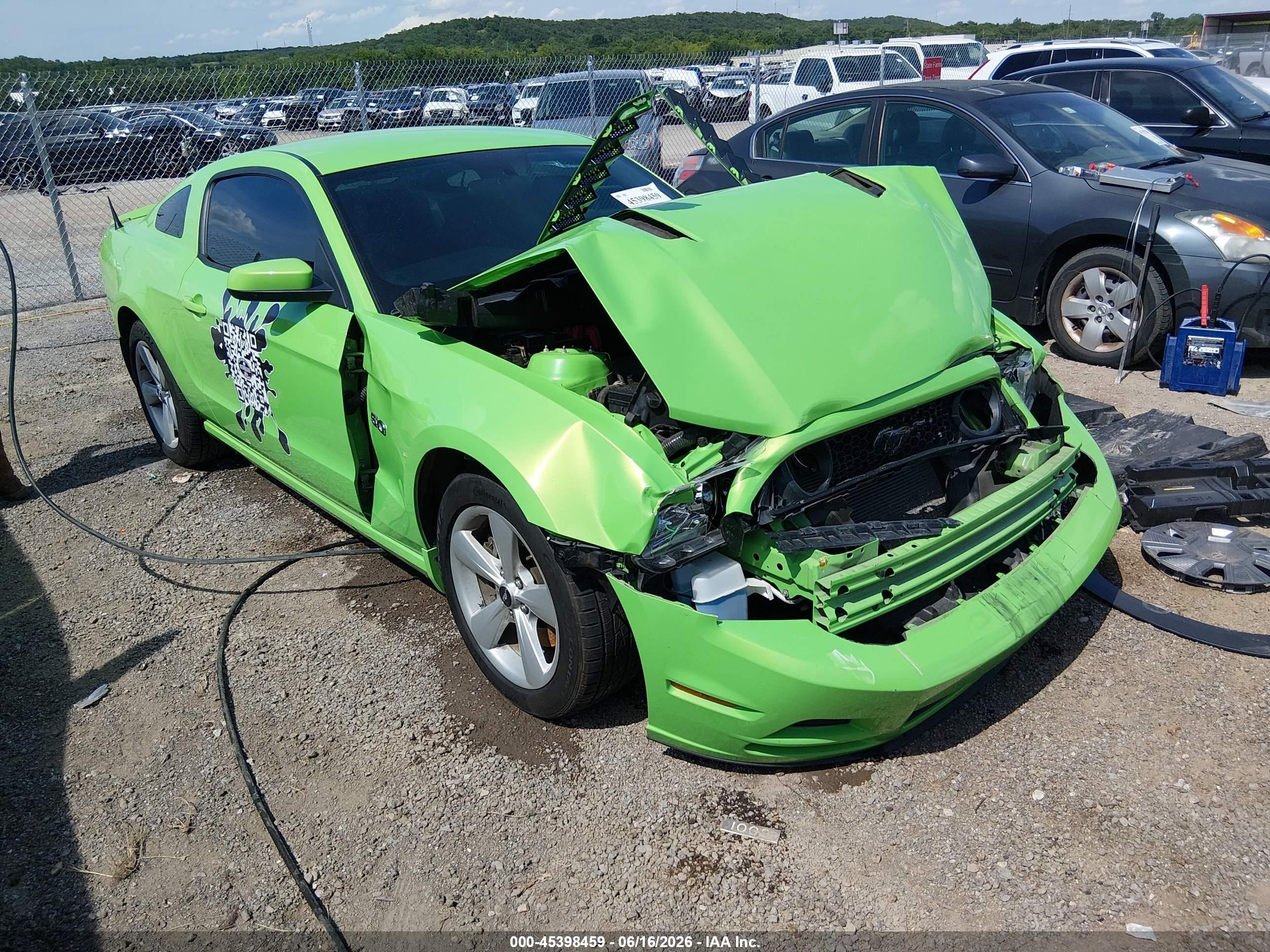 2013 Ford Mustang Gt Green vin: 1ZVBP8CF9D5211688