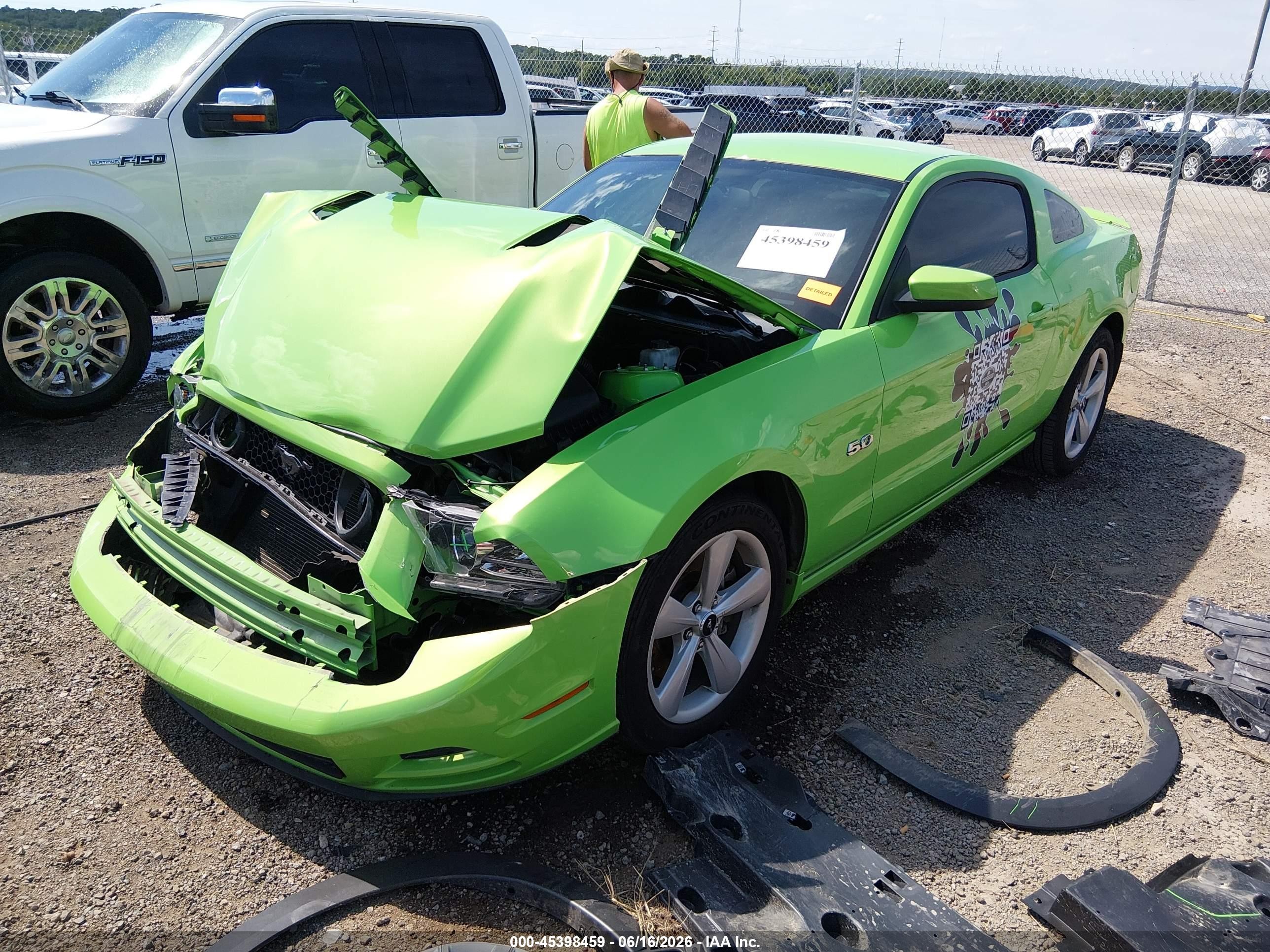 2013 Ford Mustang Gt Green vin: 1ZVBP8CF9D5211688