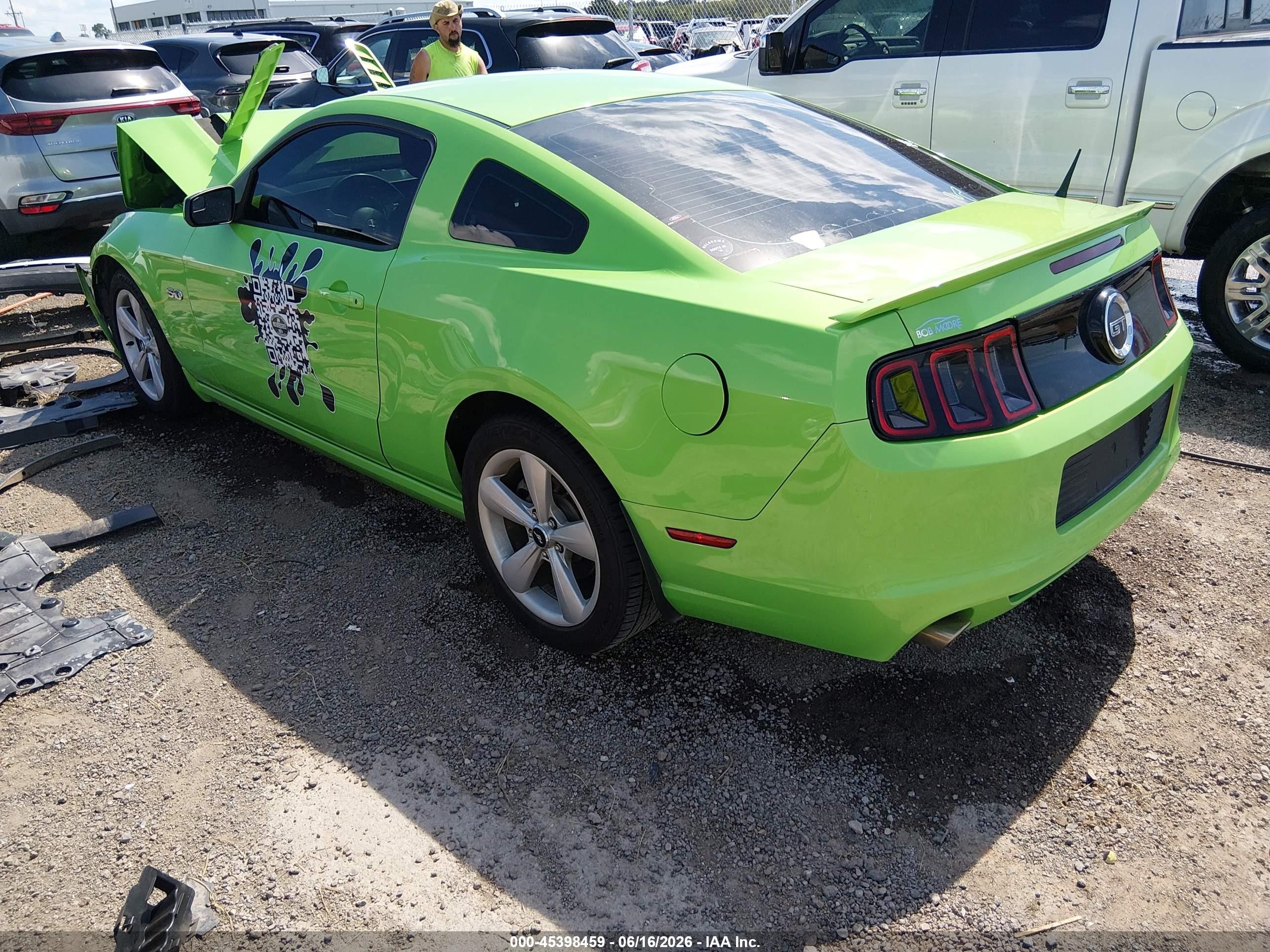 2013 Ford Mustang Gt Green vin: 1ZVBP8CF9D5211688