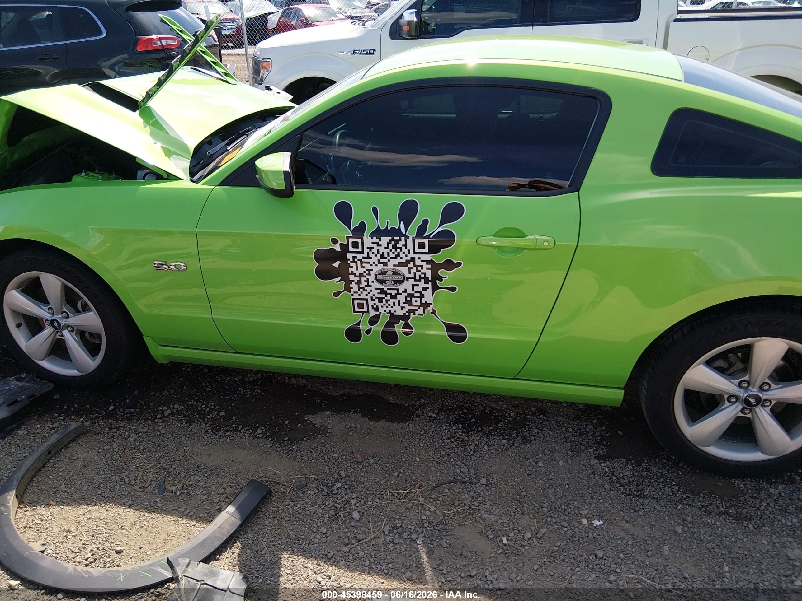 2013 Ford Mustang Gt Green vin: 1ZVBP8CF9D5211688