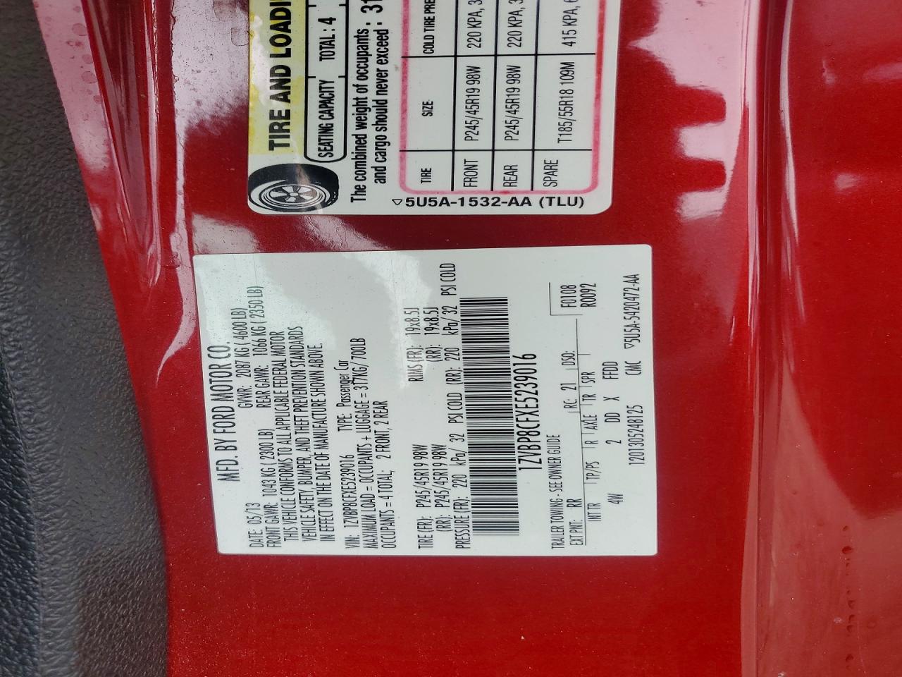 2014 Ford Mustang Gt Burgundy vin: 1ZVBP8CFXE5239016