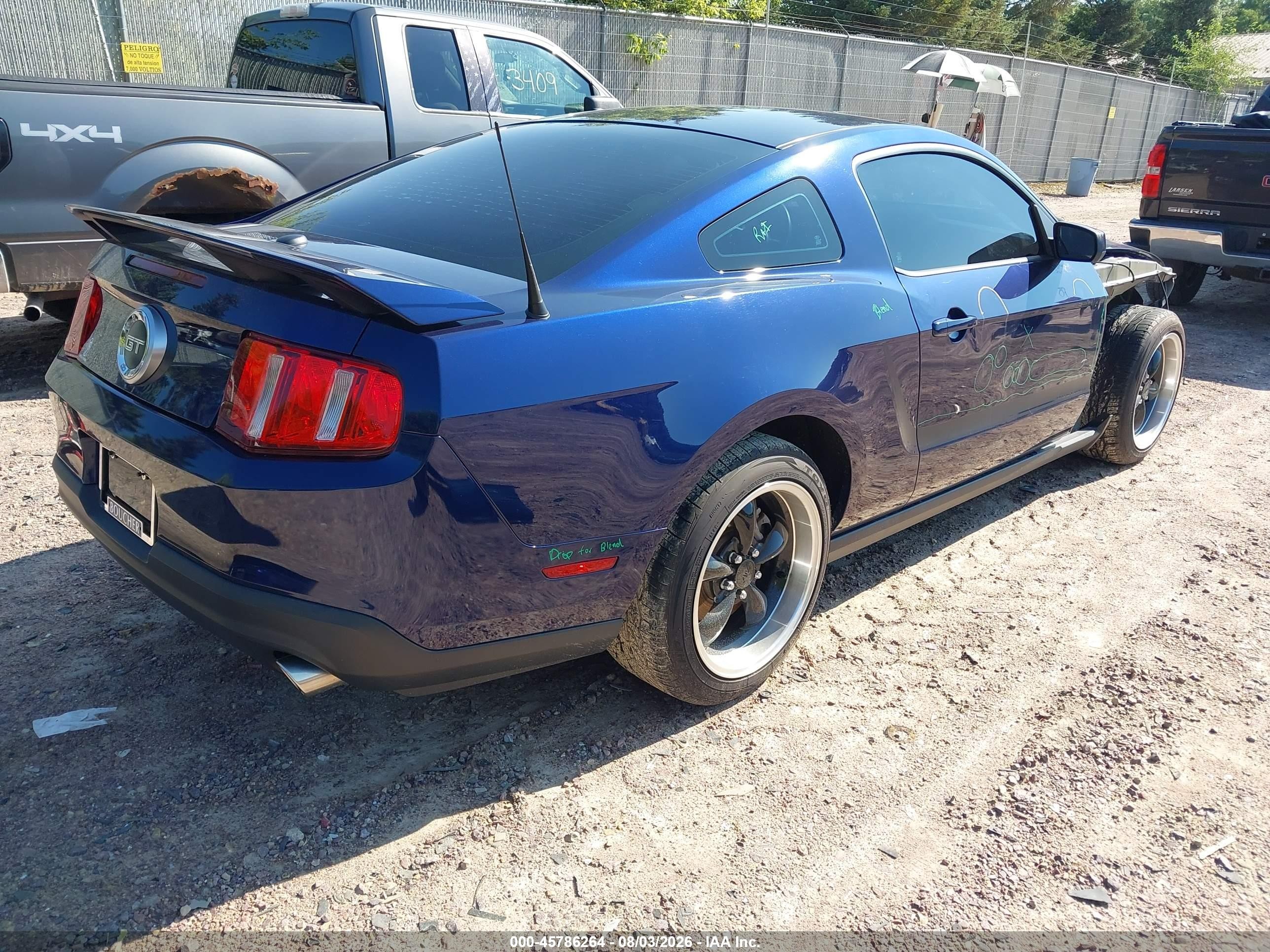 2010 Ford Mustang Gt/gt Premium Blue vin: 1ZVBP8CH8A5145762