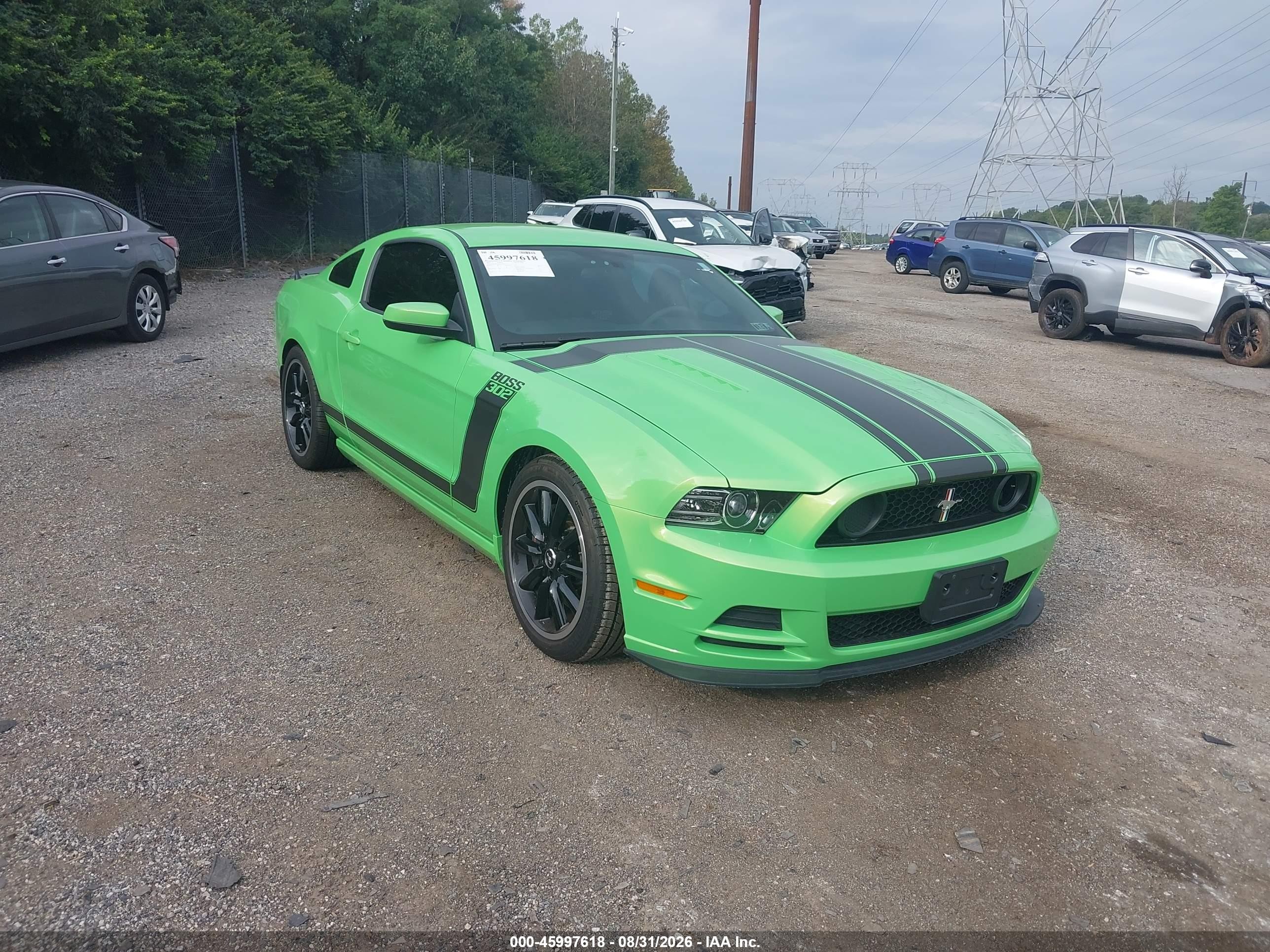 2013 Ford Mustang Boss 302 Green vin: 1ZVBP8CU9D5233334