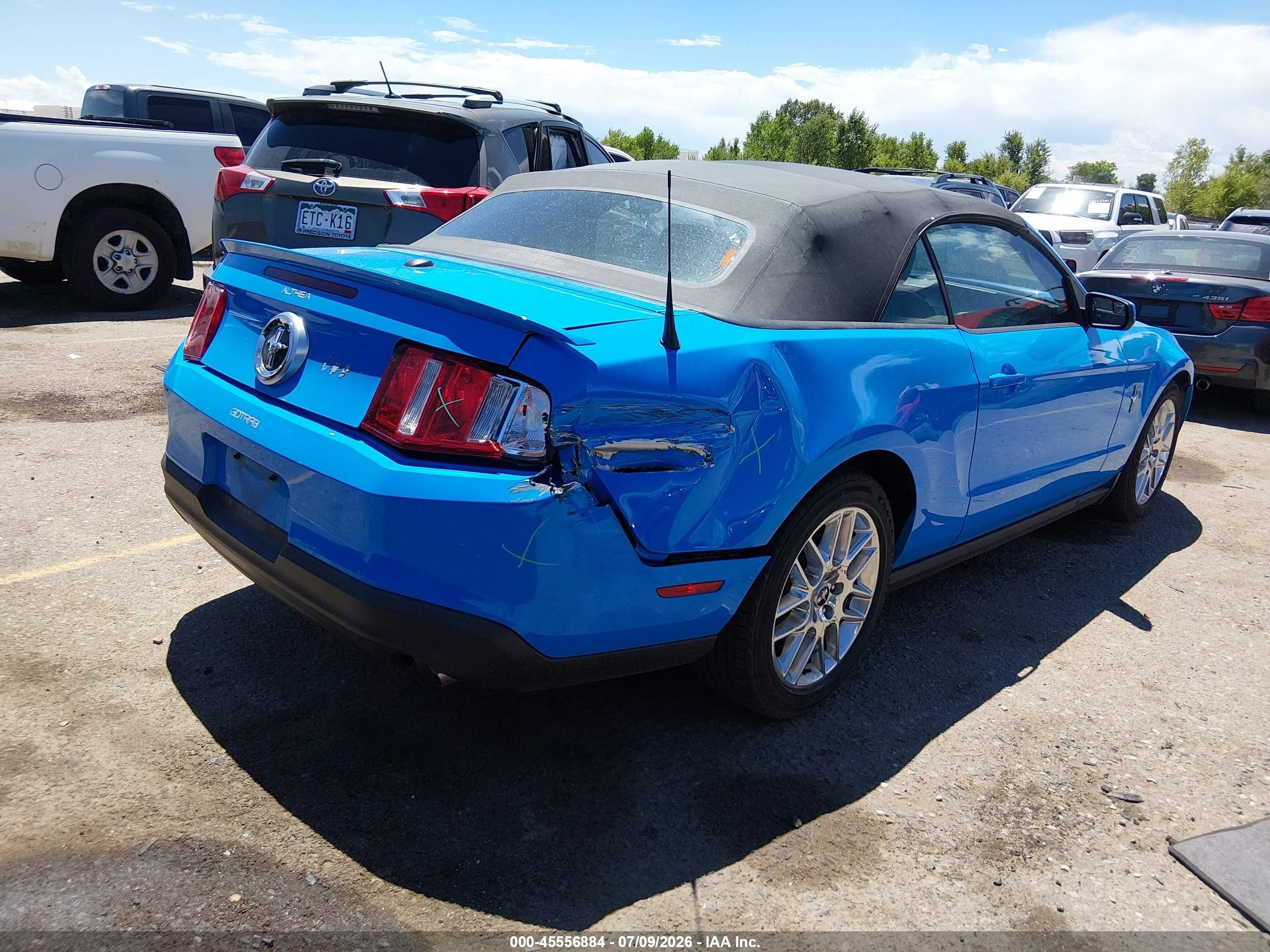 2012 Ford Mustang V6/v6 Premium Blue vin: 1ZVBP8EM0C5231337