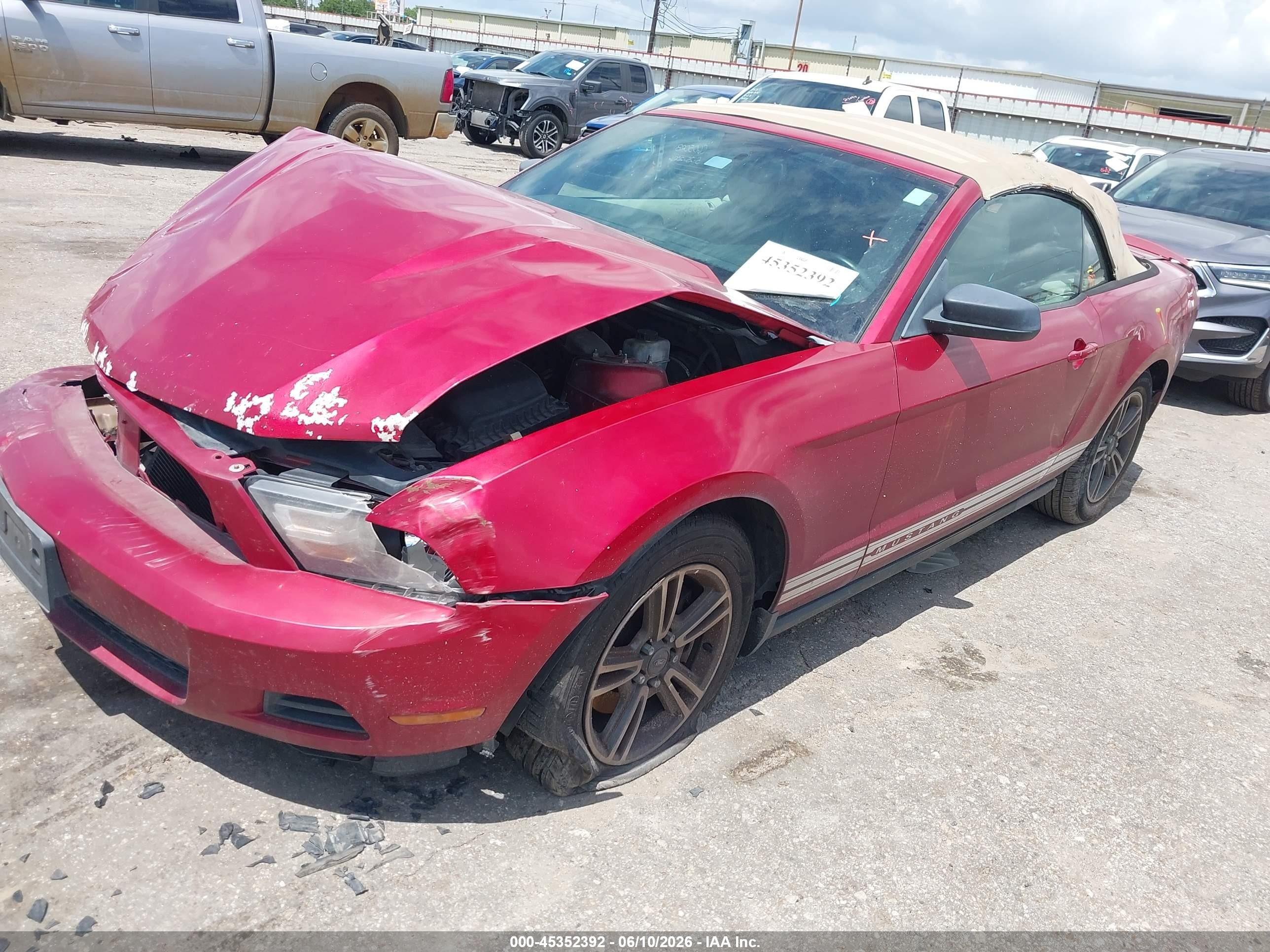 2011 Ford Mustang V6 Premium Red vin: 1ZVBP8EM1B5120598
