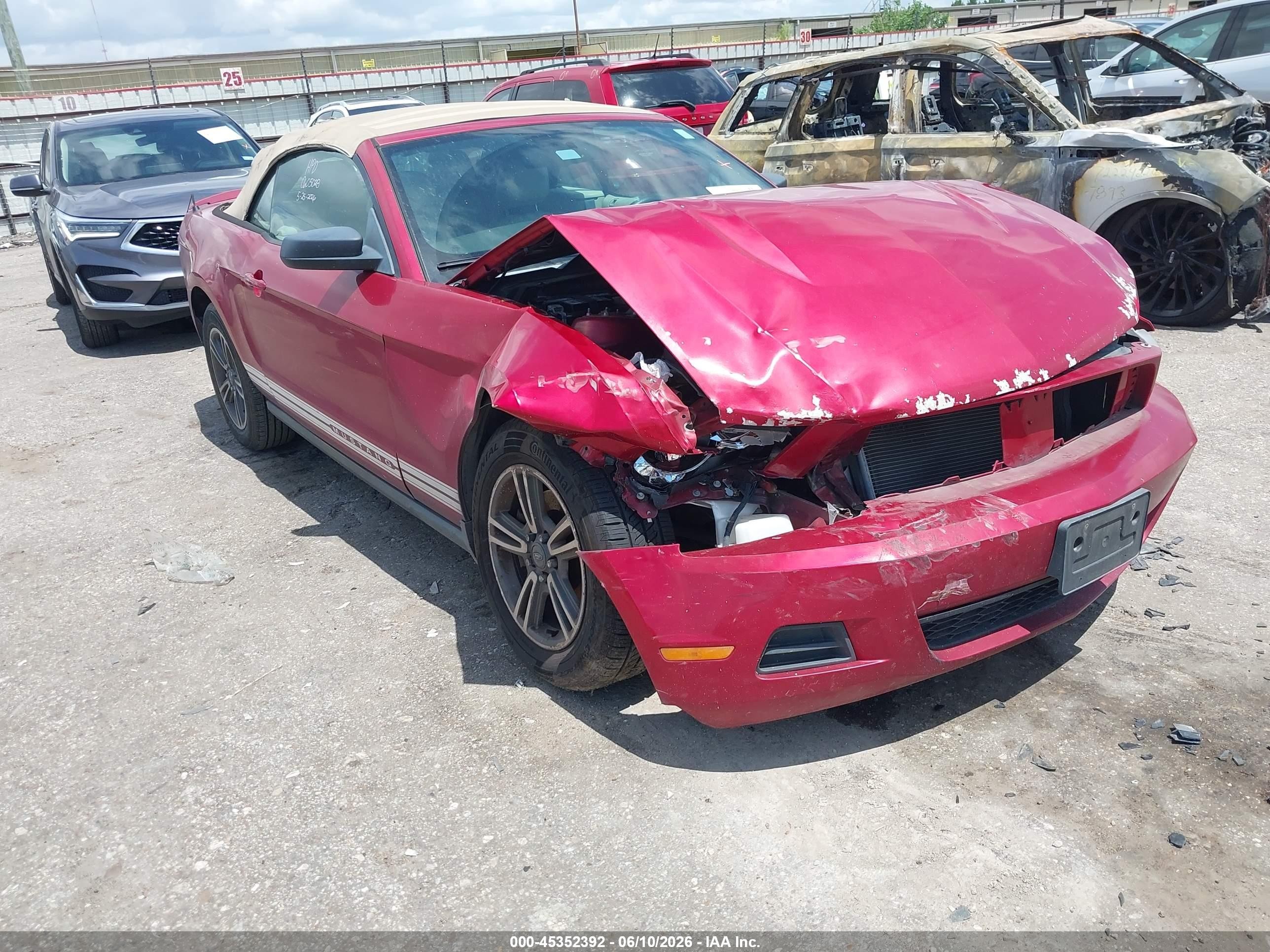 2011 Ford Mustang V6 Premium Red vin: 1ZVBP8EM1B5120598