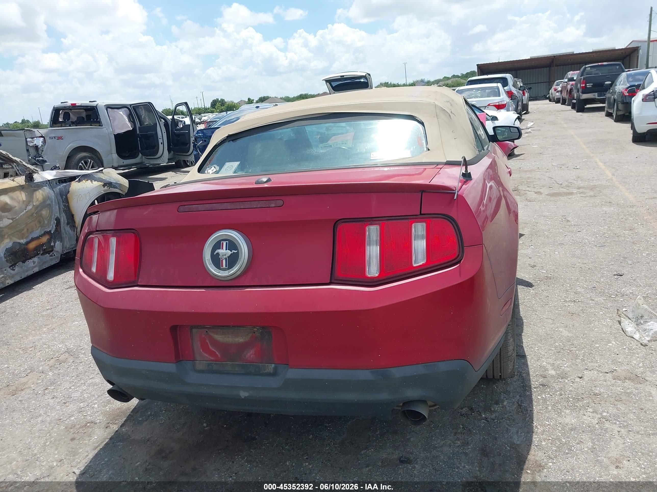 2011 Ford Mustang V6 Premium Red vin: 1ZVBP8EM1B5120598