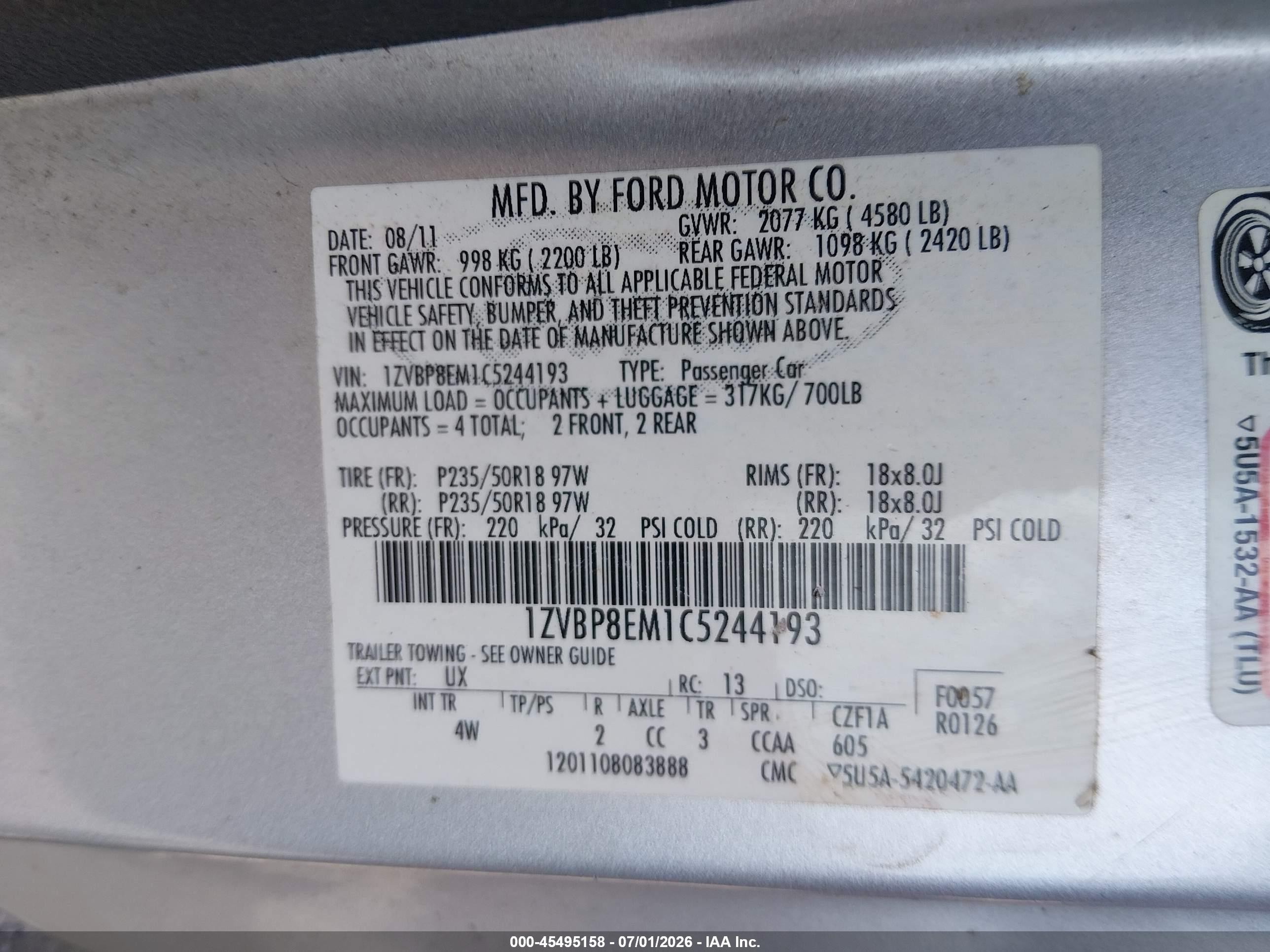 2012 Ford Mustang V6/v6 Premium Silver vin: 1ZVBP8EM1C5244193