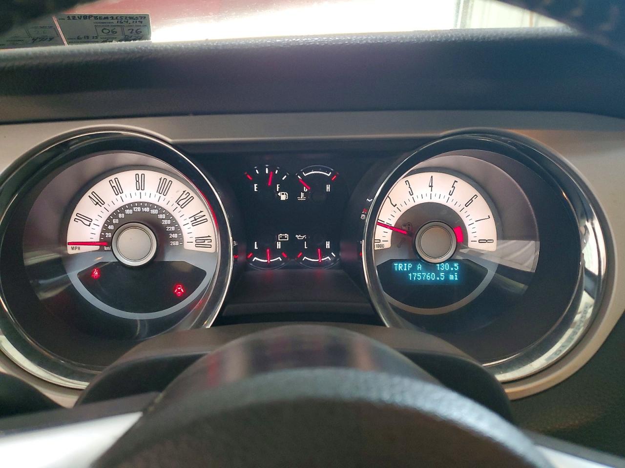 2012 Ford Mustang Red vin: 1ZVBP8EM1C5286377