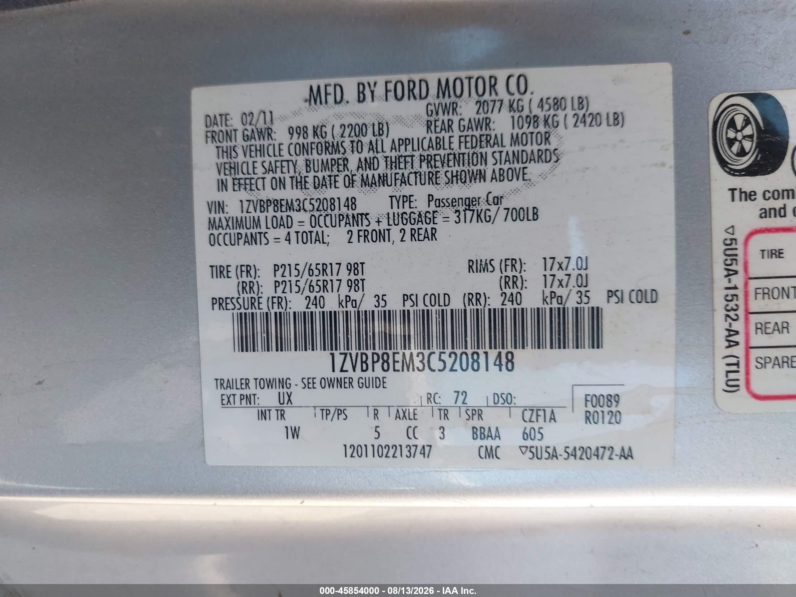 2012 Ford Mustang V6 Silver vin: 1ZVBP8EM3C5208148