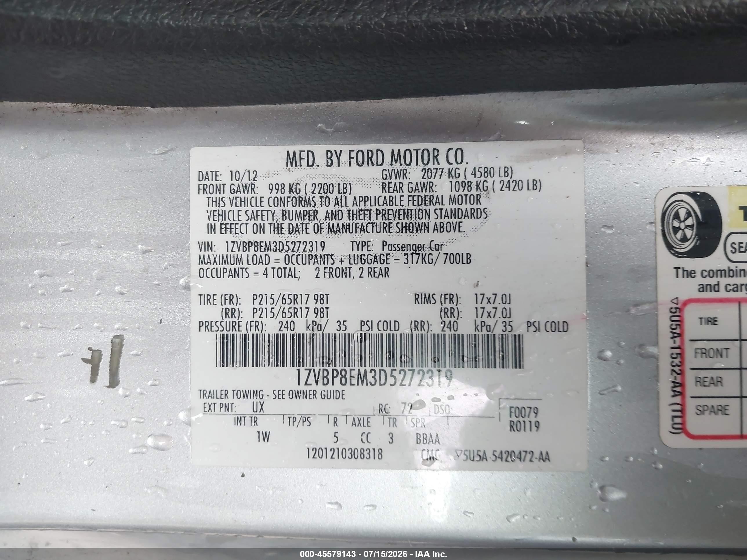 2013 Ford Mustang V6 Silver vin: 1ZVBP8EM3D5272319