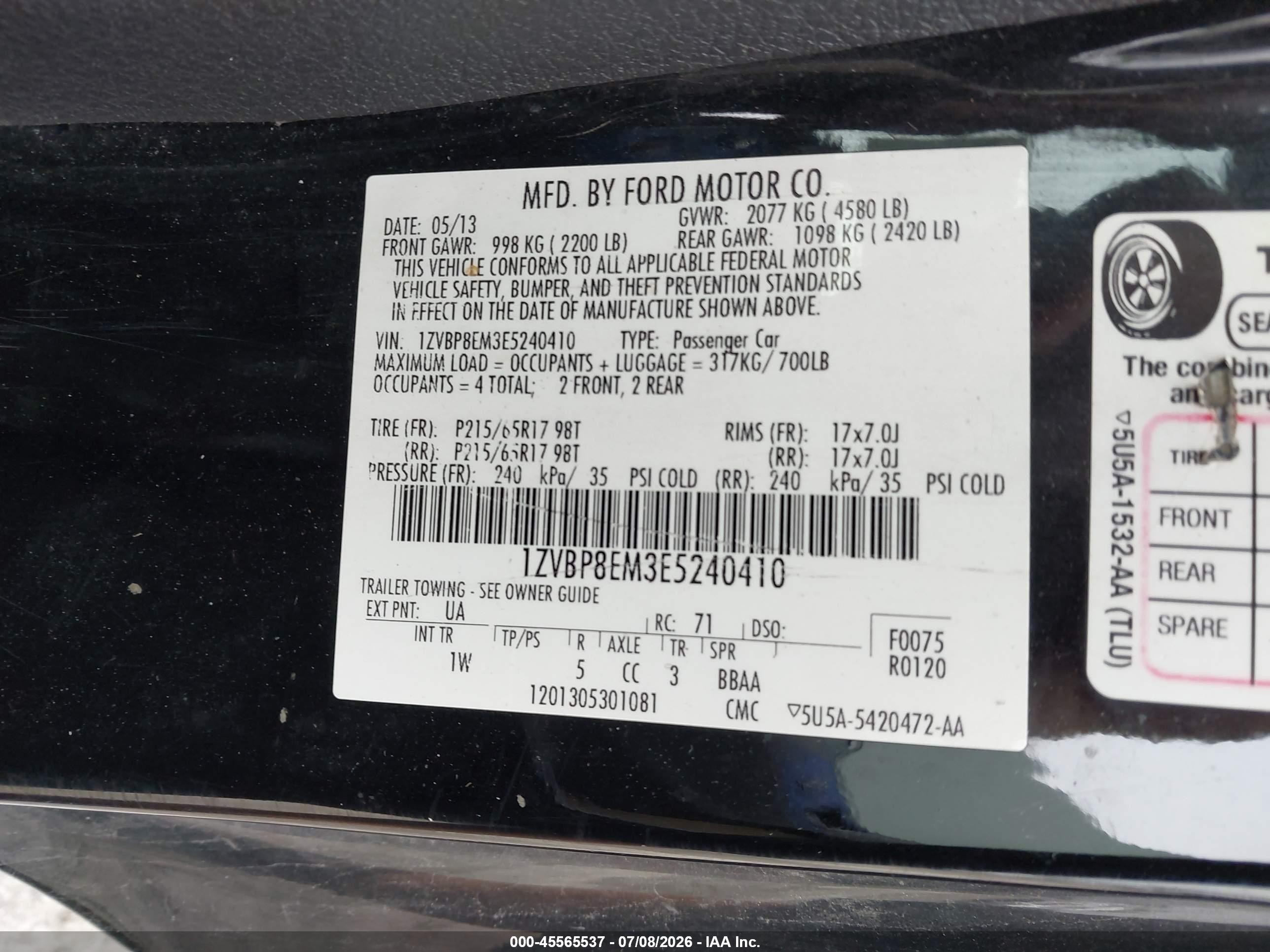 2014 Ford Mustang V6/v6 Premium Черный vin: 1ZVBP8EM3E5240410