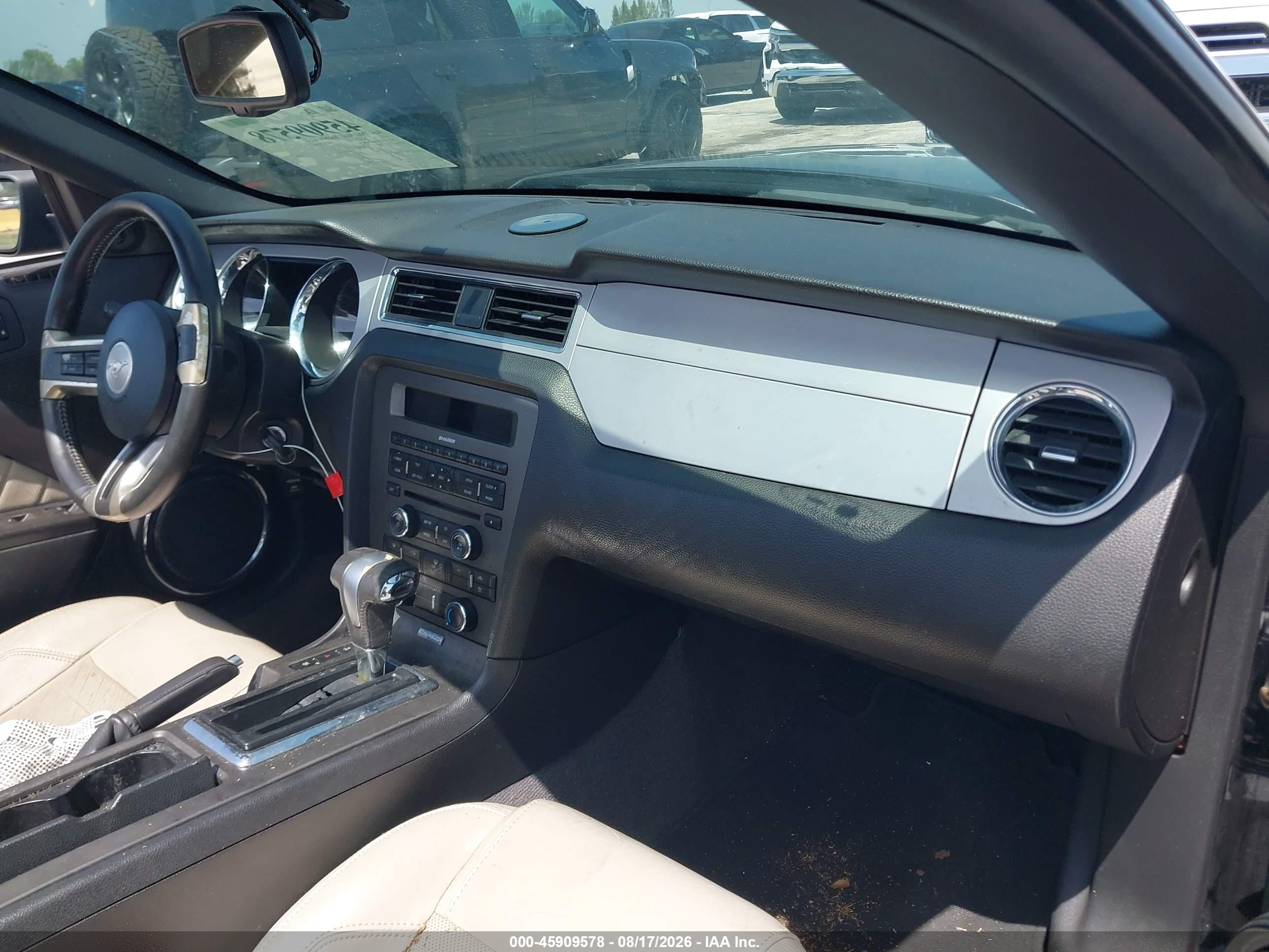 2012 Ford Mustang V6 Premium Black vin: 1ZVBP8EM4C5286776