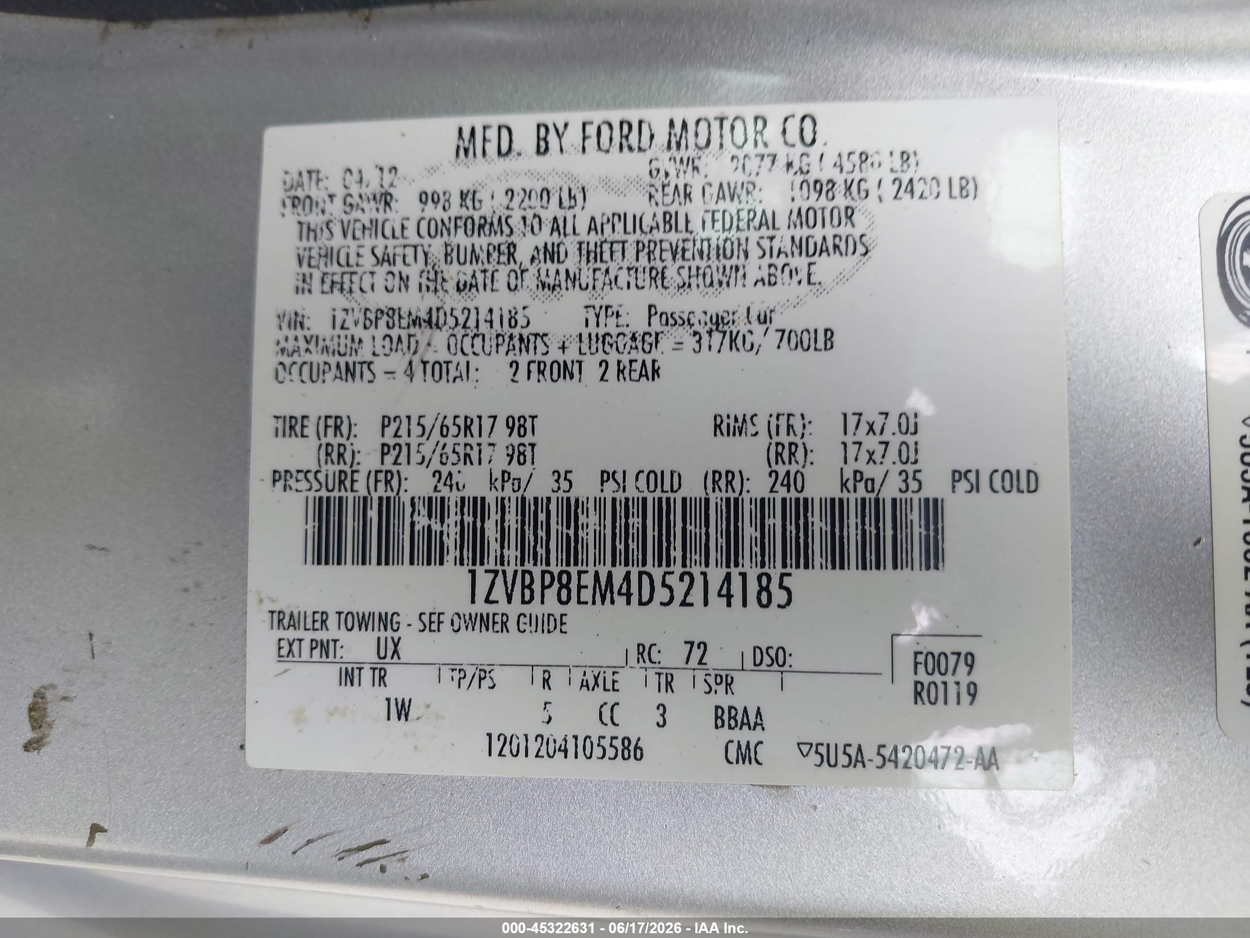2013 Ford Mustang V6 Silver vin: 1ZVBP8EM4D5214185