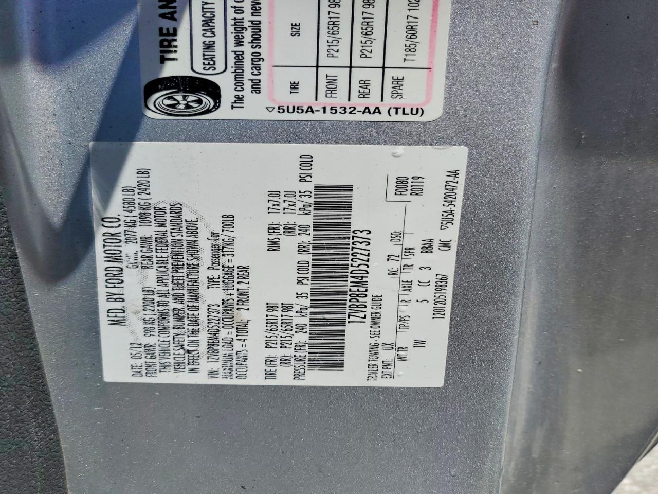 2013 Ford Mustang Gray vin: 1ZVBP8EM4D5227373