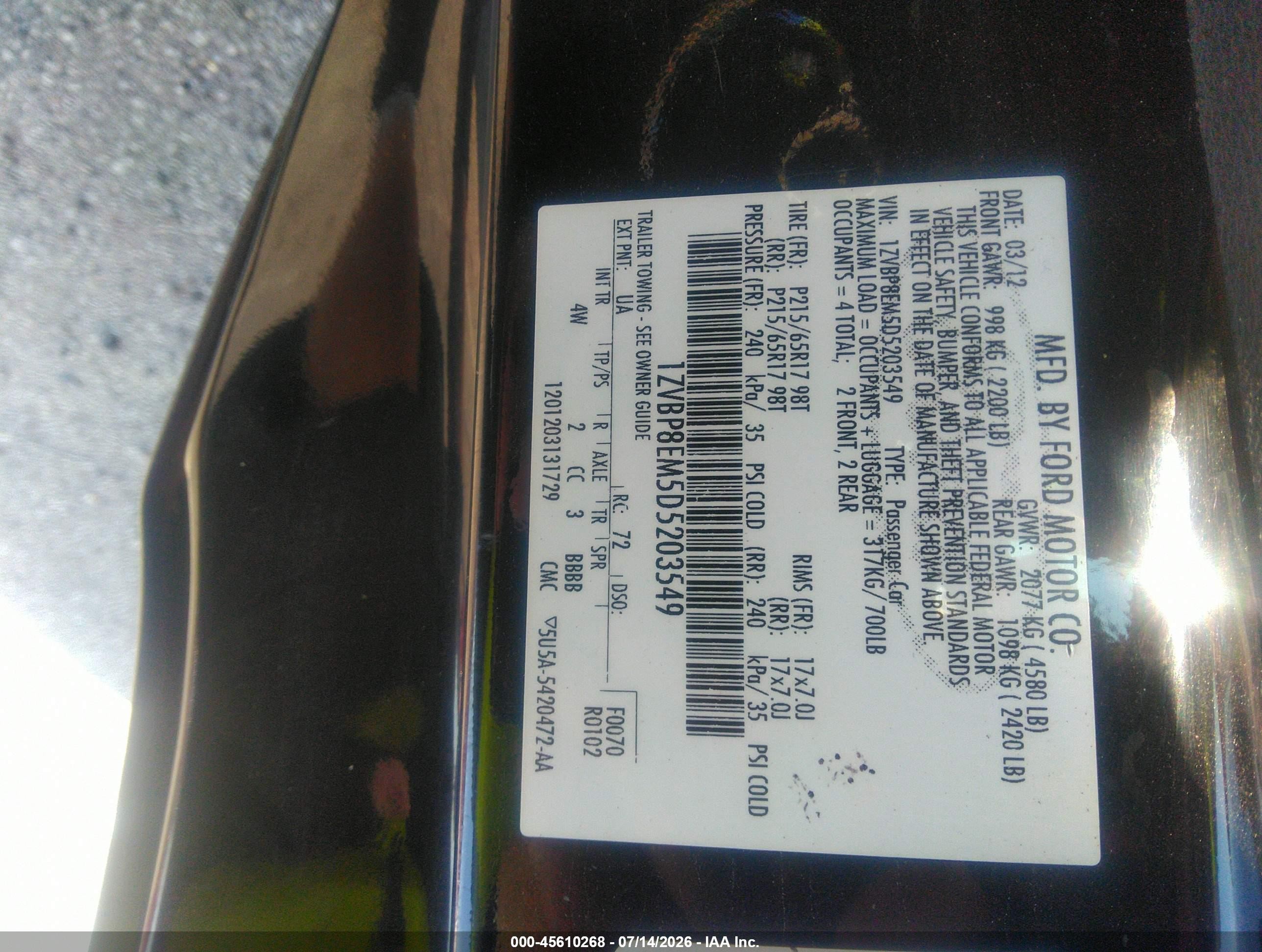 2013 Ford Mustang V6 Premium Black vin: 1ZVBP8EM5D5203549
