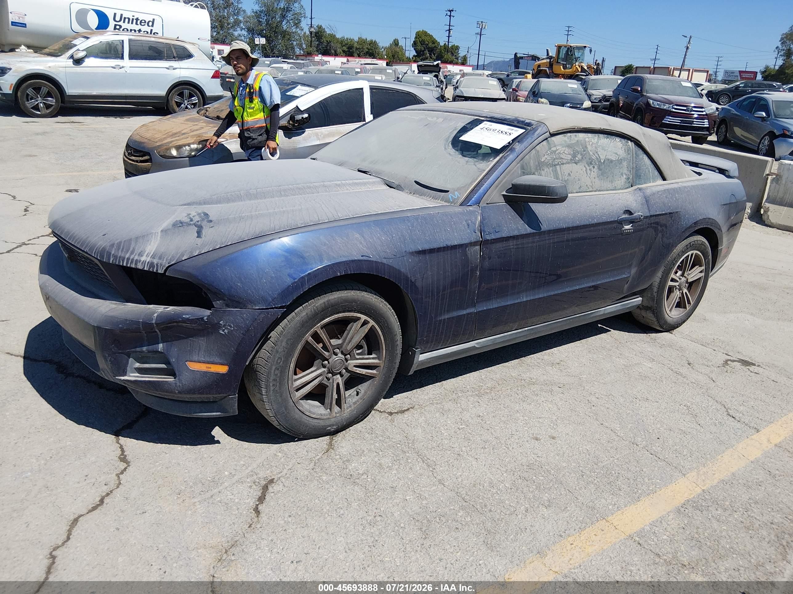 2012 Ford Mustang V6 Premium Blue vin: 1ZVBP8EM6C5230483