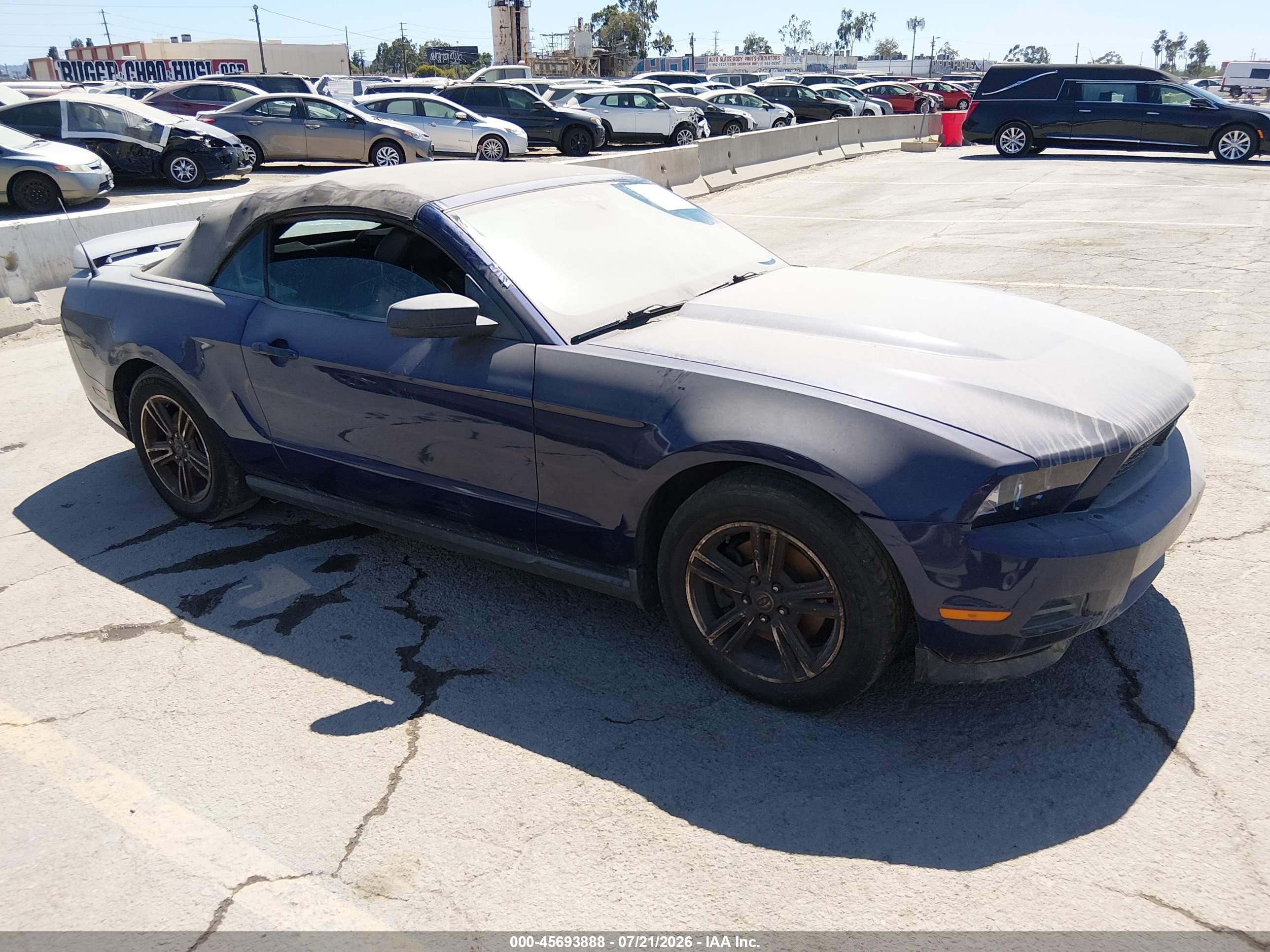 2012 Ford Mustang V6 Premium Blue vin: 1ZVBP8EM6C5230483