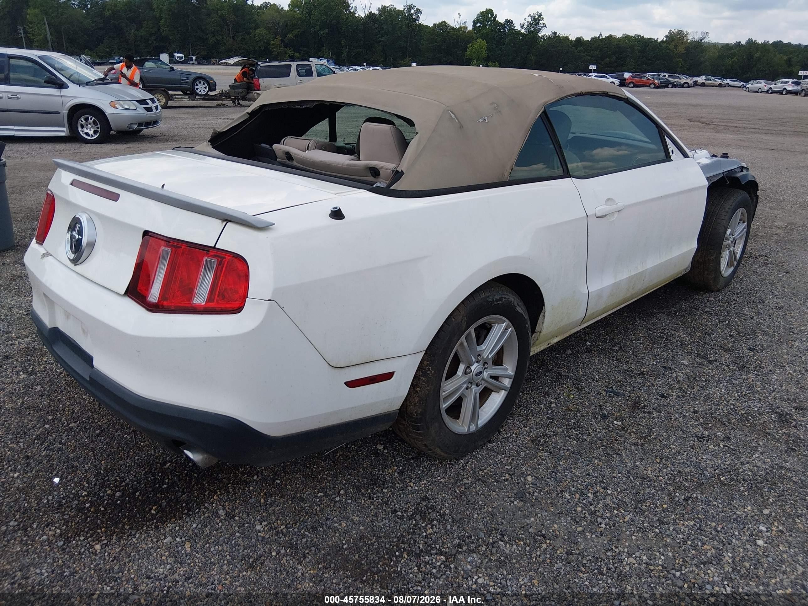 2012 Ford Mustang V6 White vin: 1ZVBP8EM7C5212607