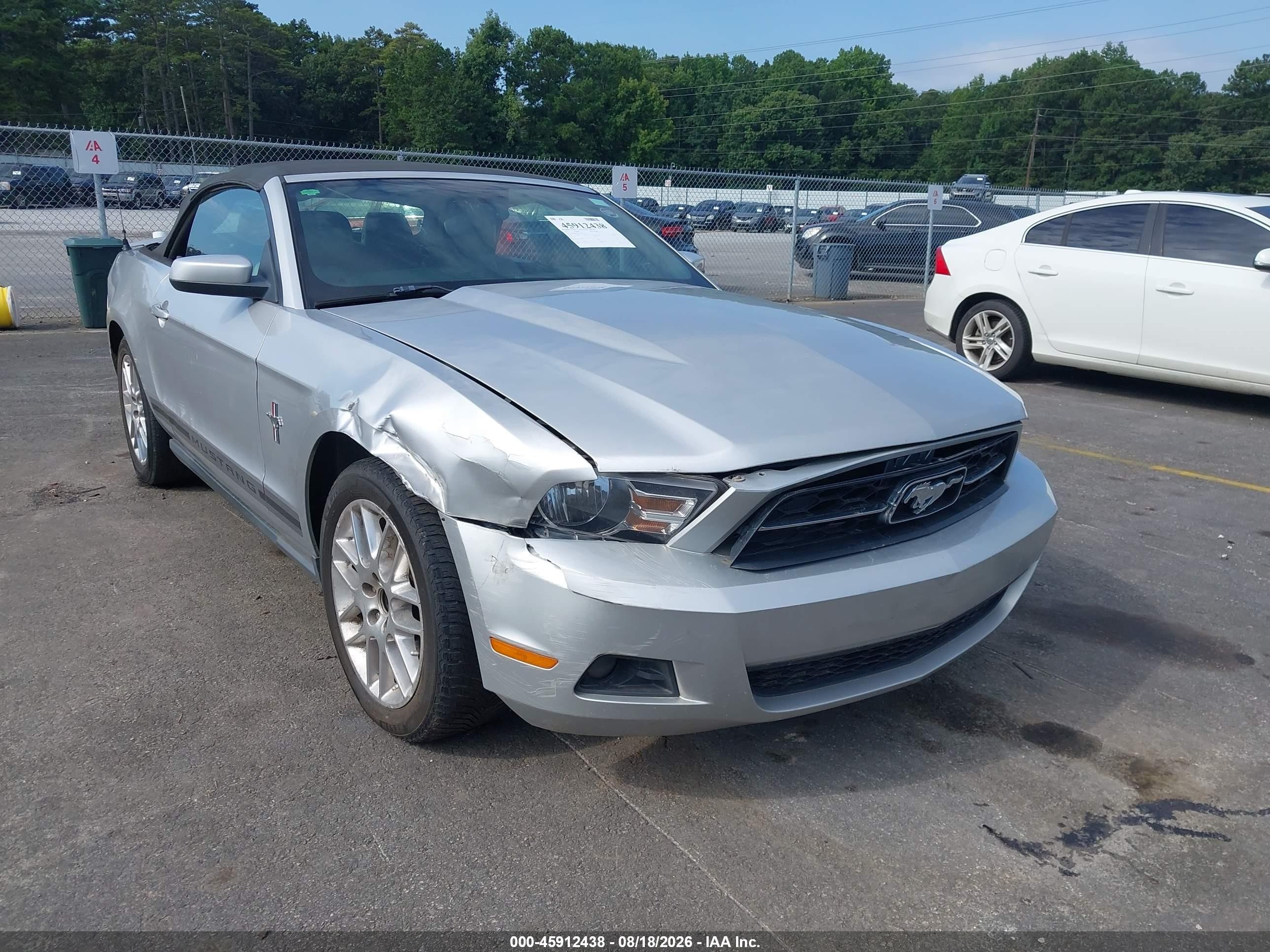2012 Ford Mustang V6 Premium Silver vin: 1ZVBP8EM7C5255604