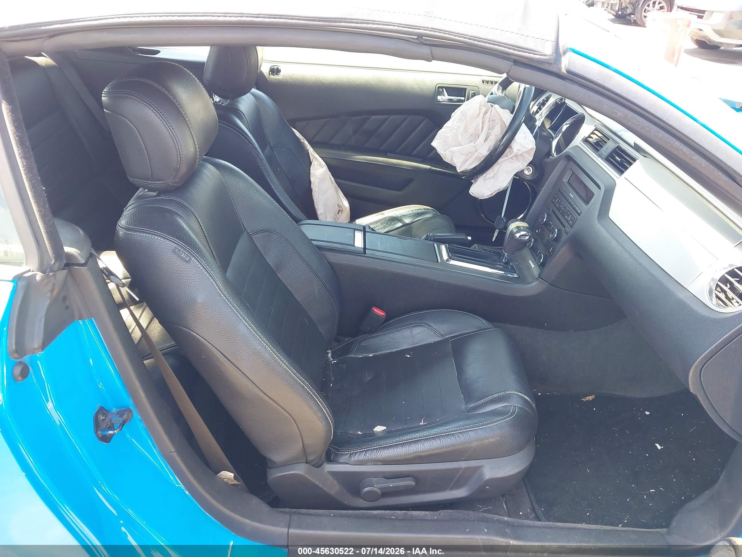 2012 Ford Mustang V6 Premium Blue vin: 1ZVBP8EM7C5282494