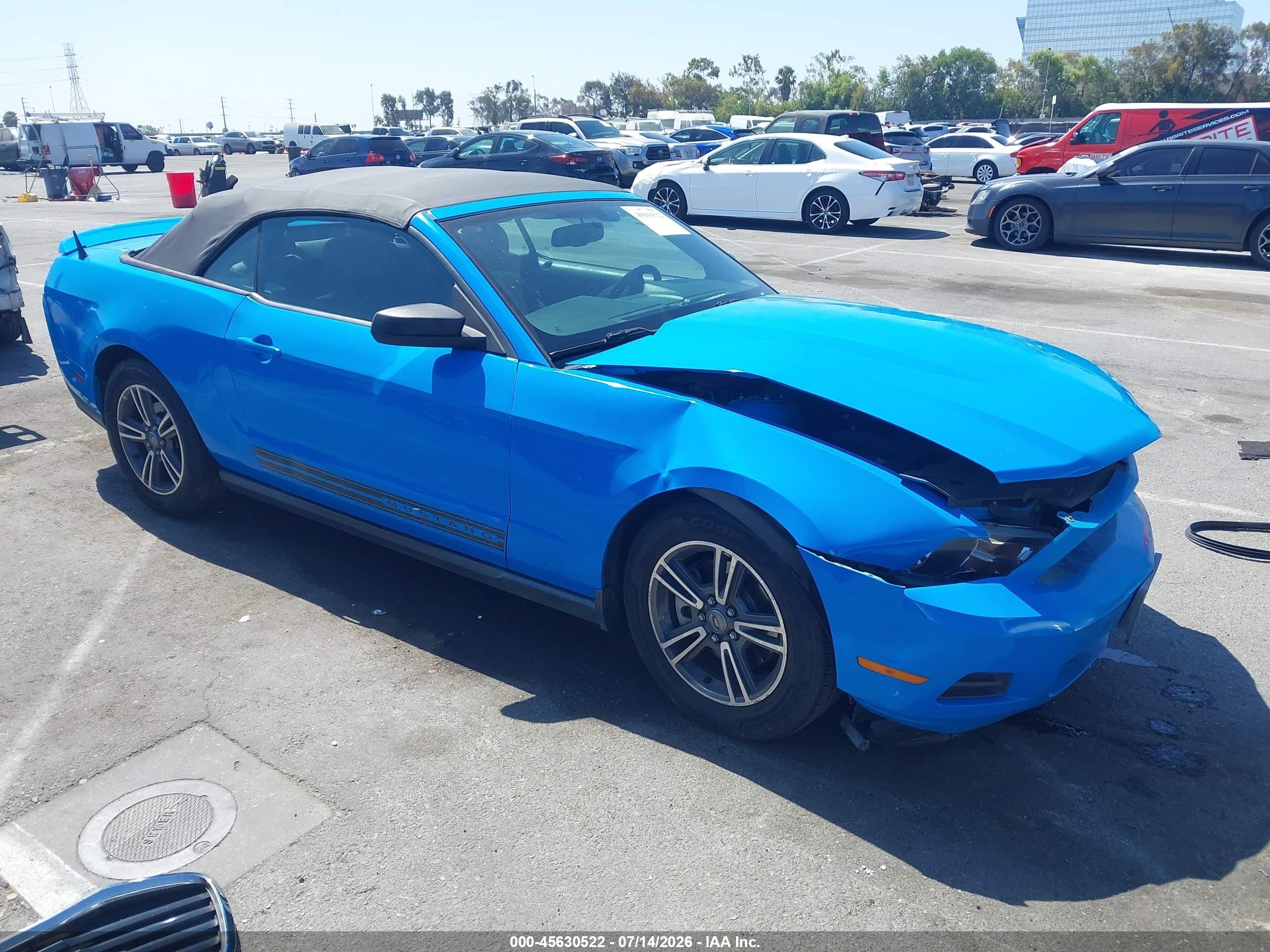 2012 Ford Mustang V6 Premium Blue vin: 1ZVBP8EM7C5282494
