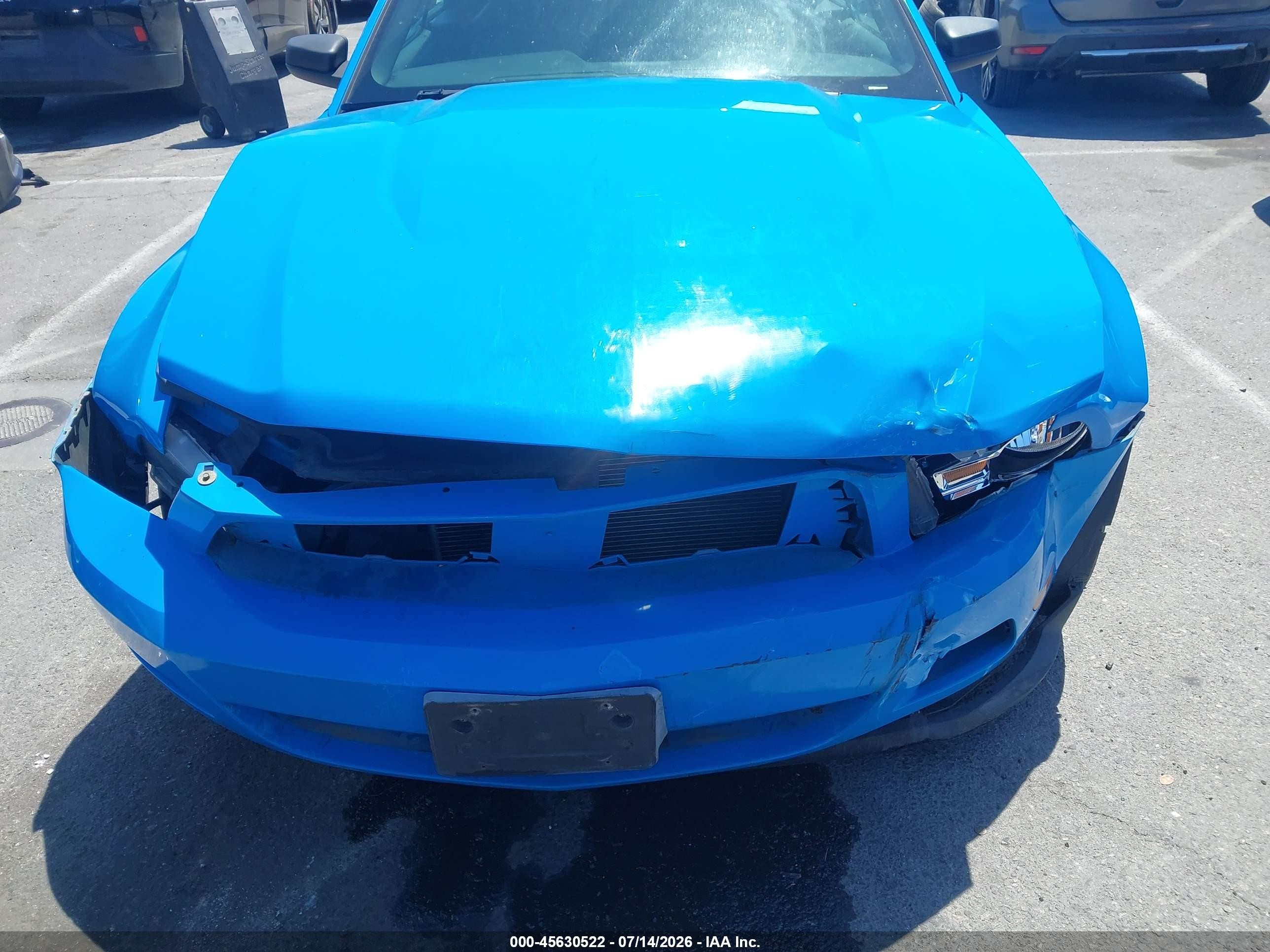 2012 Ford Mustang V6 Premium Blue vin: 1ZVBP8EM7C5282494