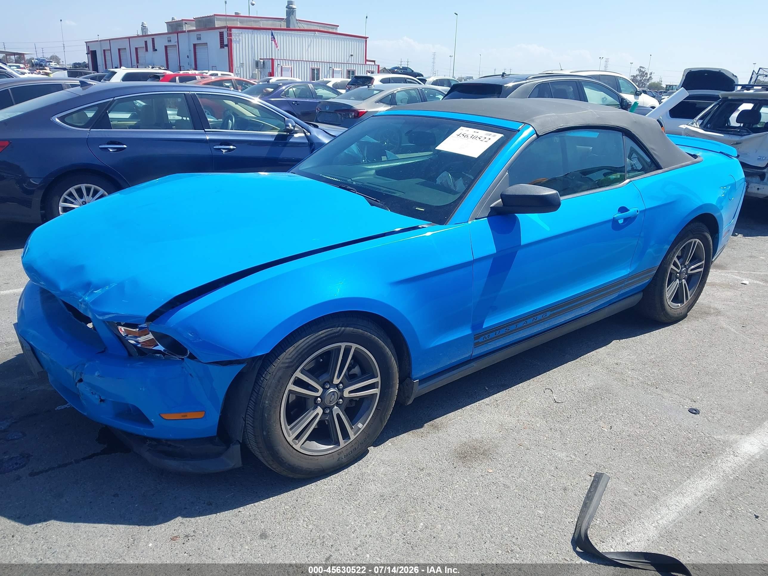 2012 Ford Mustang V6 Premium Blue vin: 1ZVBP8EM7C5282494