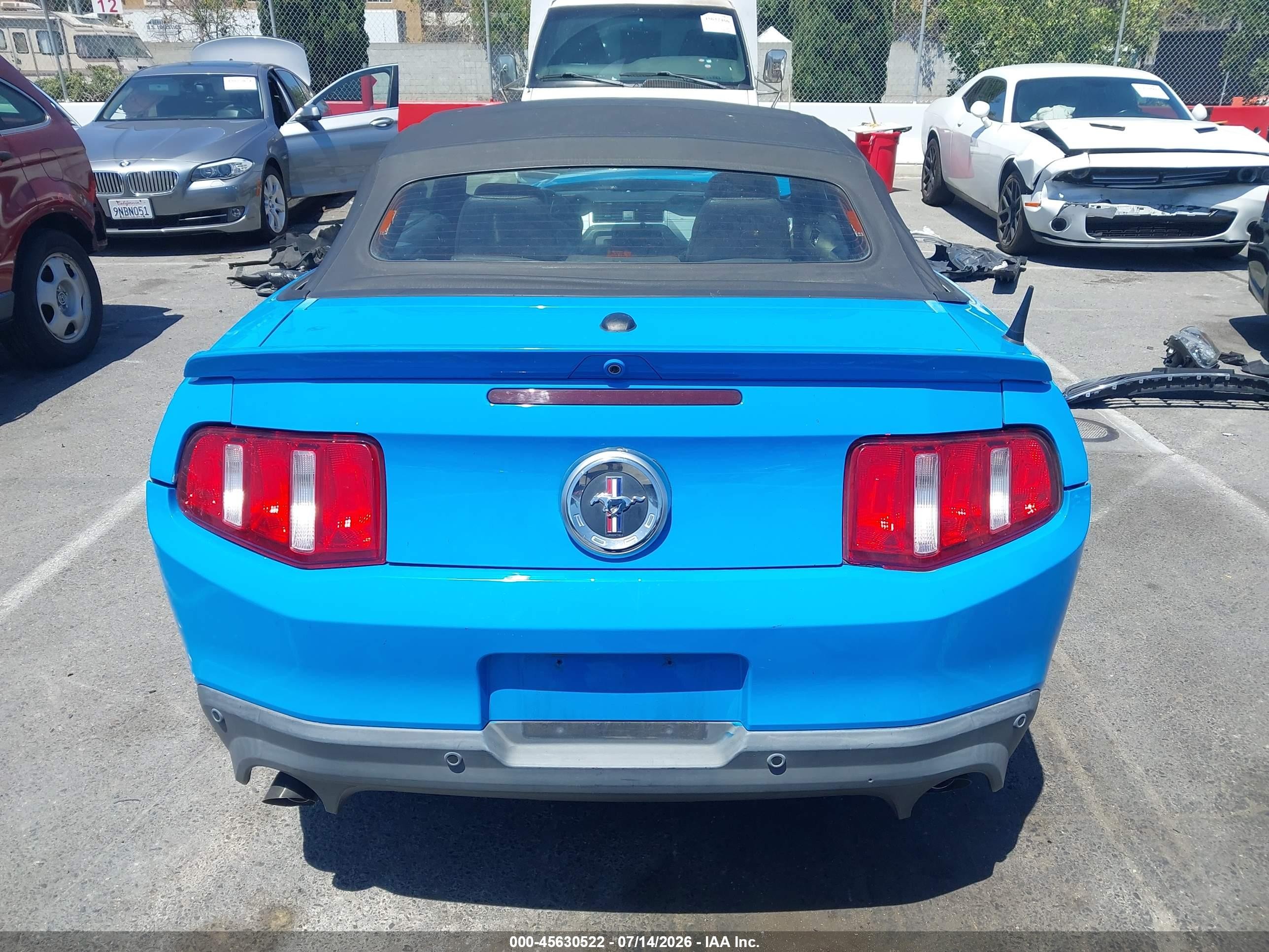 2012 Ford Mustang V6 Premium Blue vin: 1ZVBP8EM7C5282494
